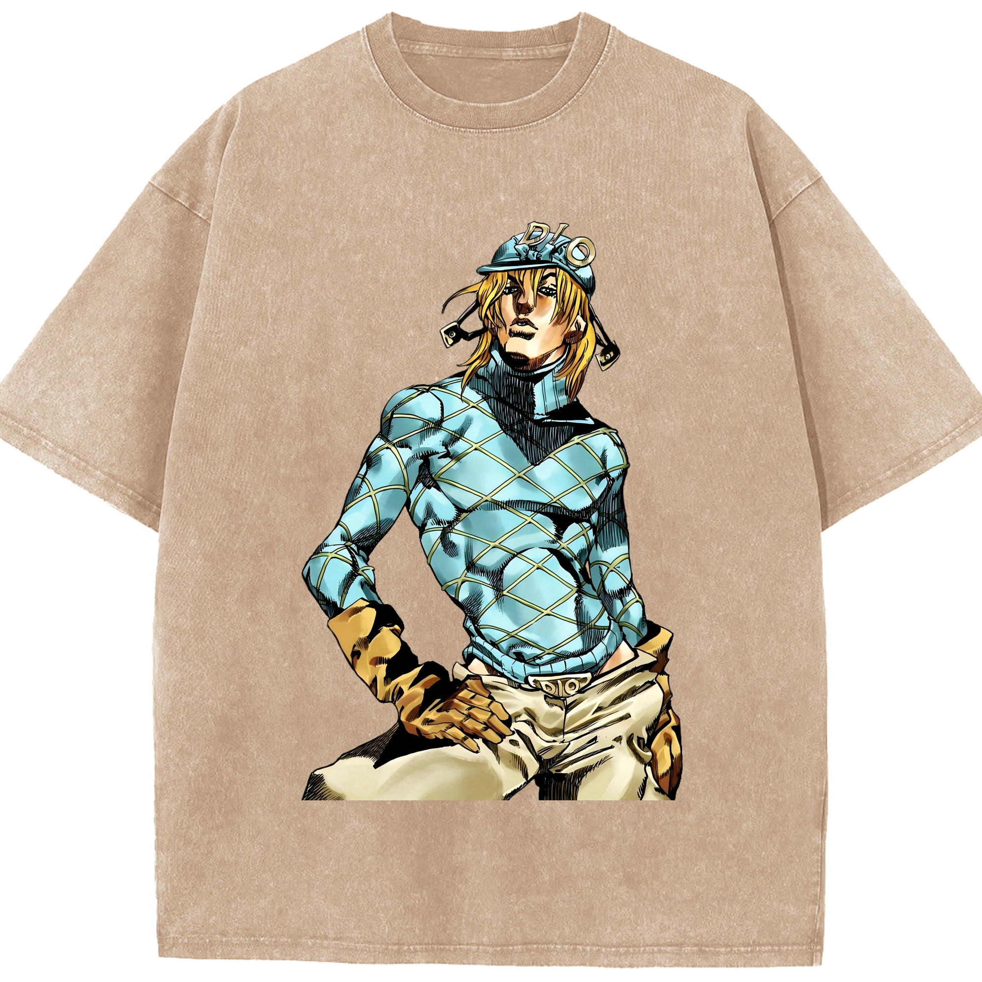 （画像用） ジョジョの奇妙な冒険 ディオ?ブランドー JoJo's Bizarre Adventure Dio Brando 綿100% ヴィンテージ風 半袖Tシャツ（フロントプリント）