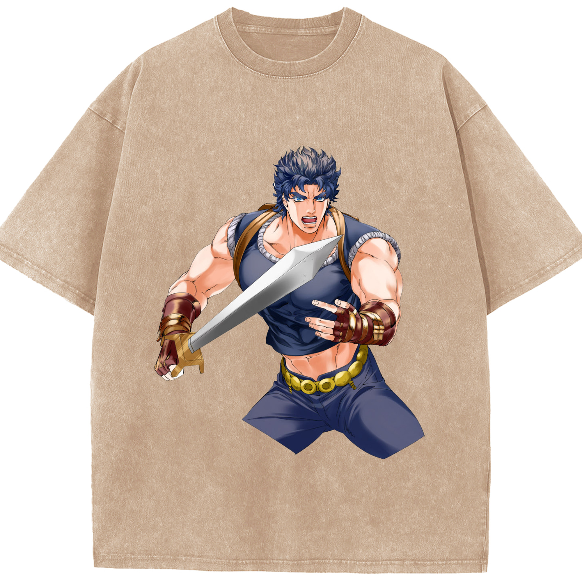（画像用） ジョジョの奇妙な冒険 /ジョナサン?ジョースター JoJo's Bizarre Adventure Jonathan Joestar 綿100% ヴィンテージ風 半袖Tシャツ（フロントプリント）