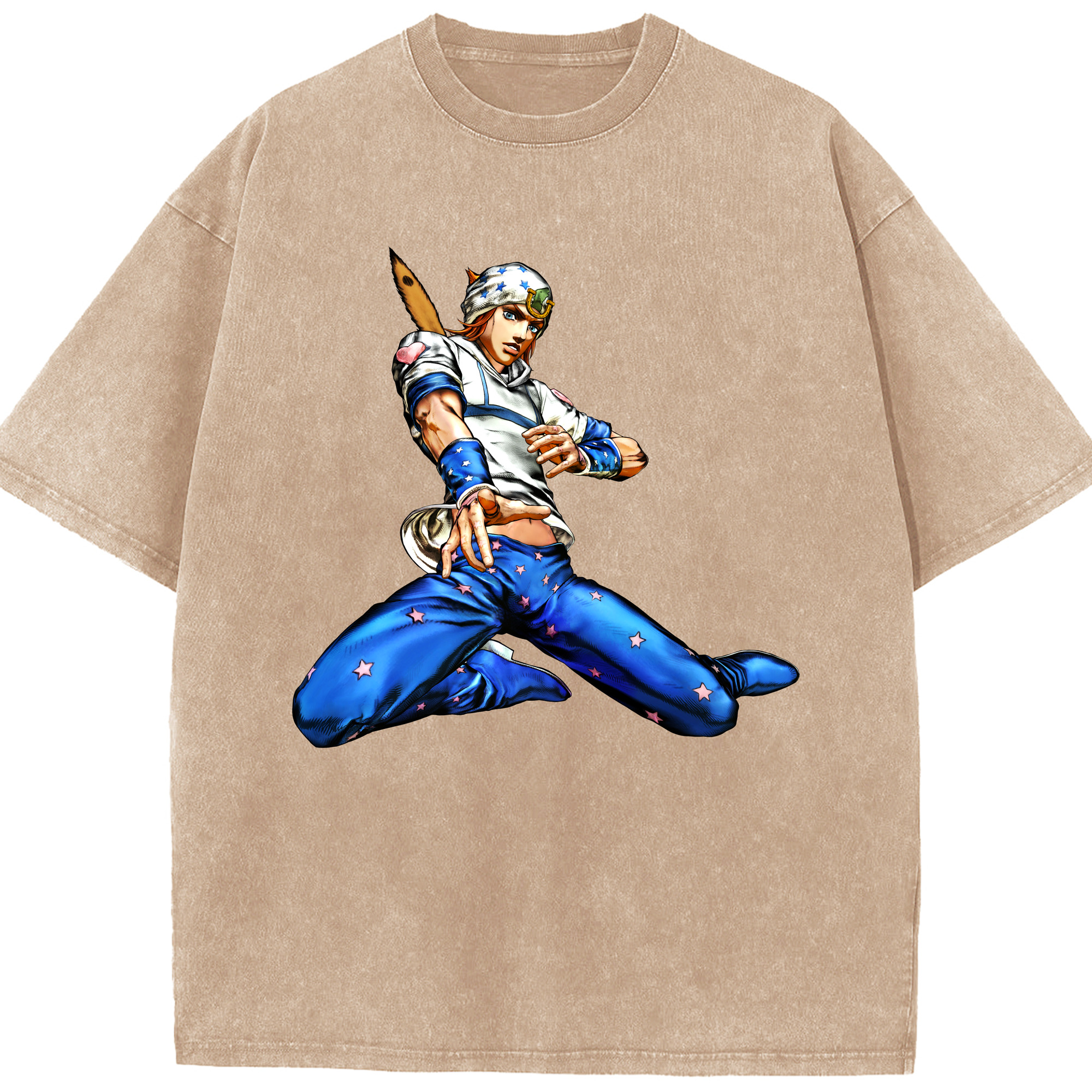 （画像用） ジョジョの奇妙な冒険 ジョナサン?ジョースター JoJo's Bizarre Adventure Jonathan Joestar 綿100% ヴィンテージ風 半袖Tシャツ（フロントプリント）