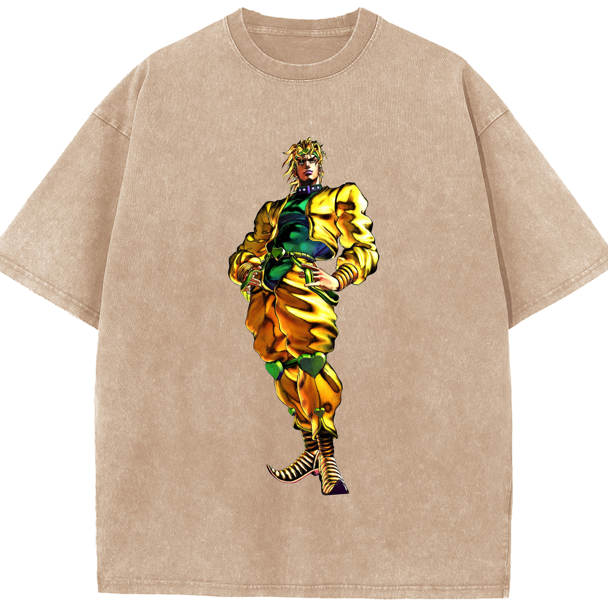 （画像用） ジョジョの奇妙な冒険 ディオ?ブランドー JoJo's Bizarre Adventure Dio Brando 綿100% ヴィンテージ風 半袖Tシャツ（フロントプリント）
