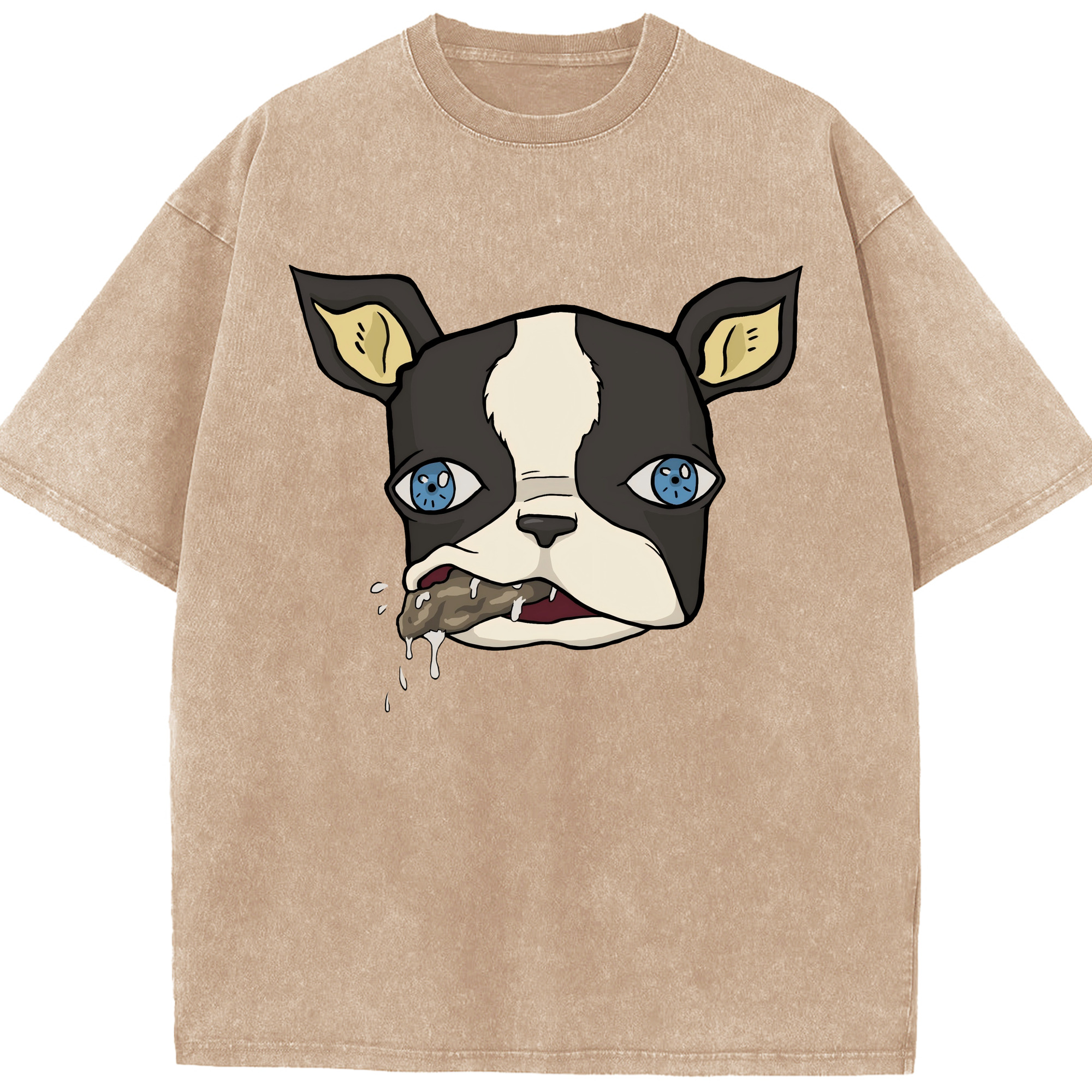 （画像用） ジョジョの奇妙な冒険 イギー JoJo's Bizarre Adventure Iggy 綿100% ヴィンテージ風 半袖Tシャツ（フロントプリント）