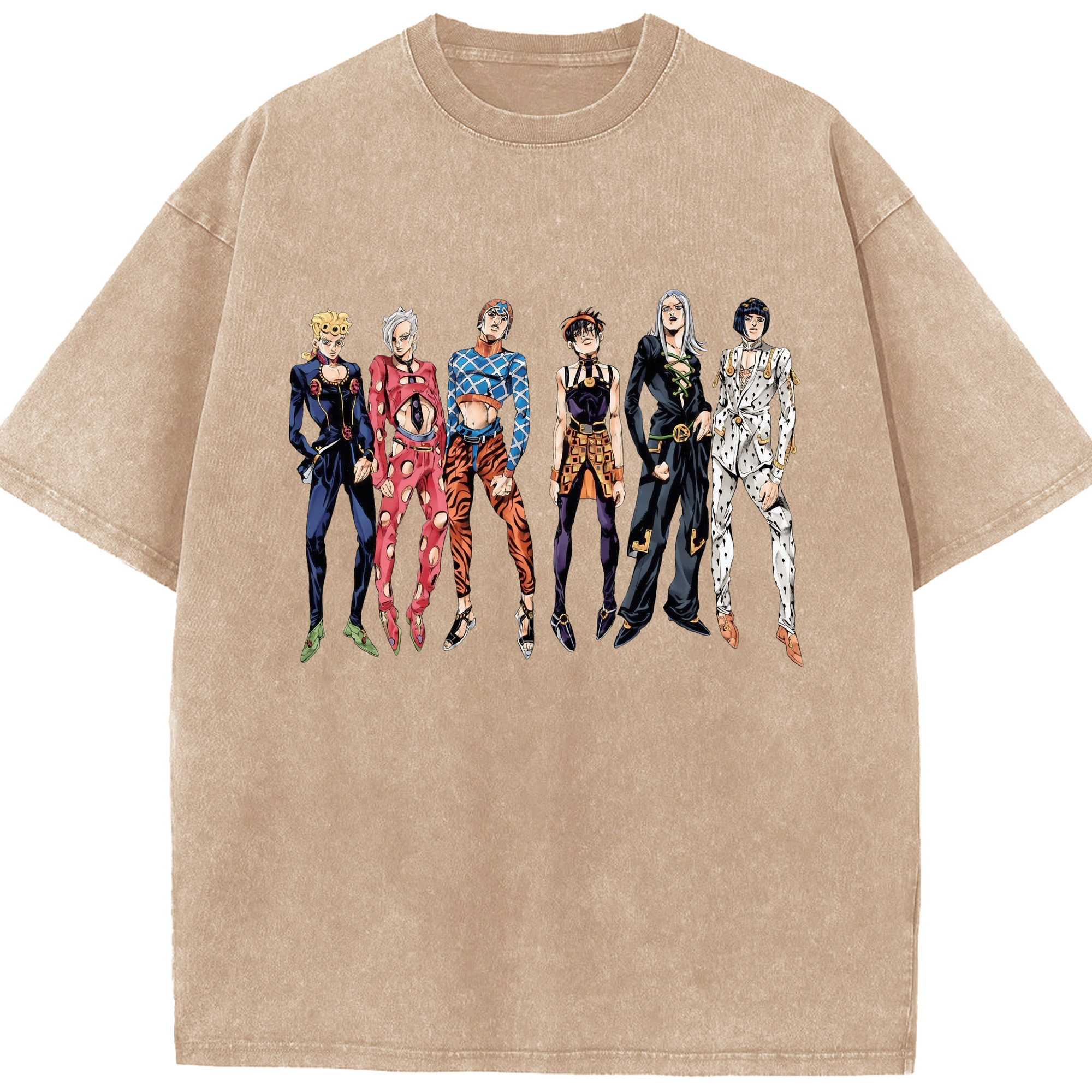 （画像用） ジョジョの奇妙な冒険 JoJo's Bizarre Adventure 綿100% ヴィンテージ風 半袖Tシャツ（フロントプリント）