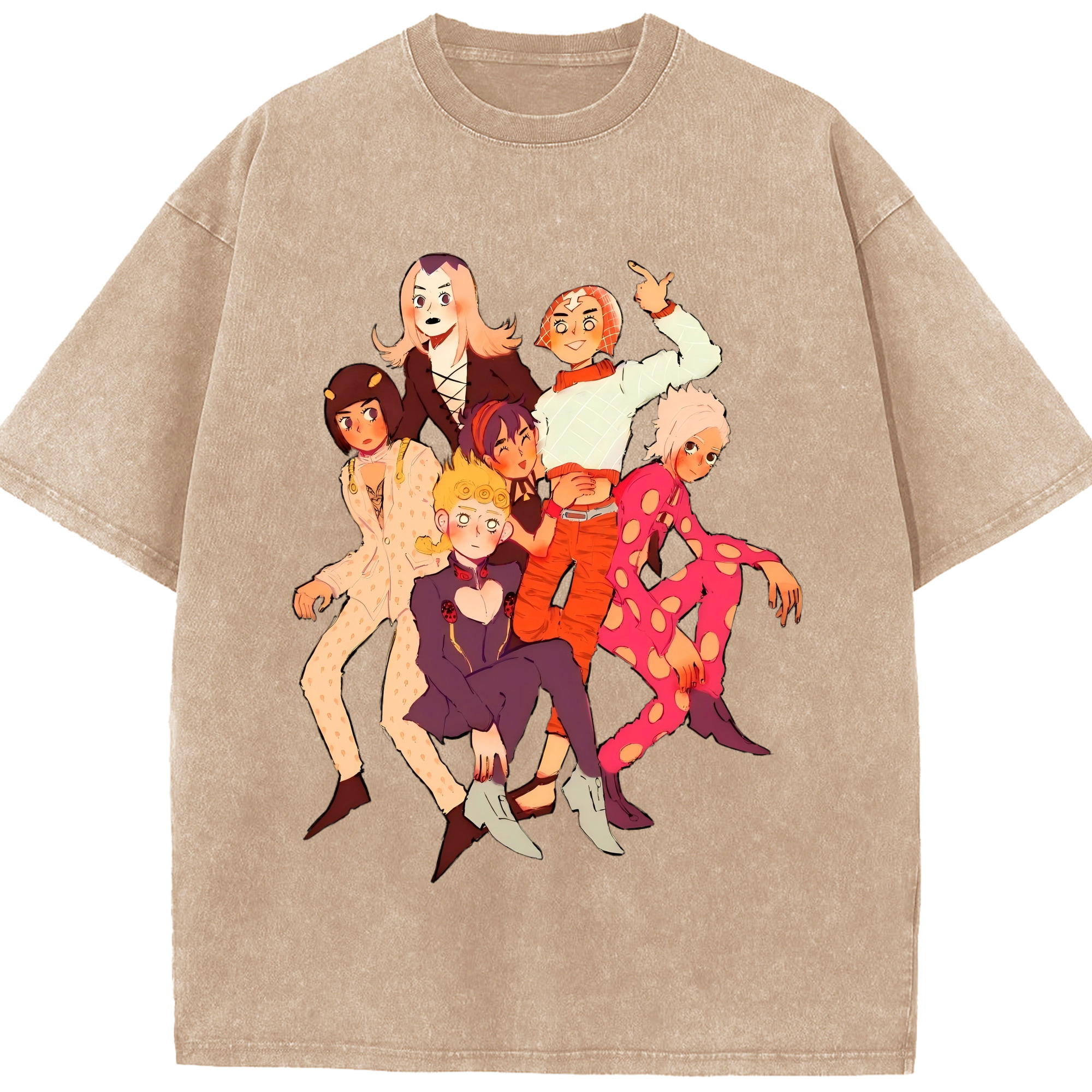 （画像用） ジョジョの奇妙な冒険 JoJo's Bizarre Adventure 綿100% ヴィンテージ風 半袖Tシャツ（フロントプリント）