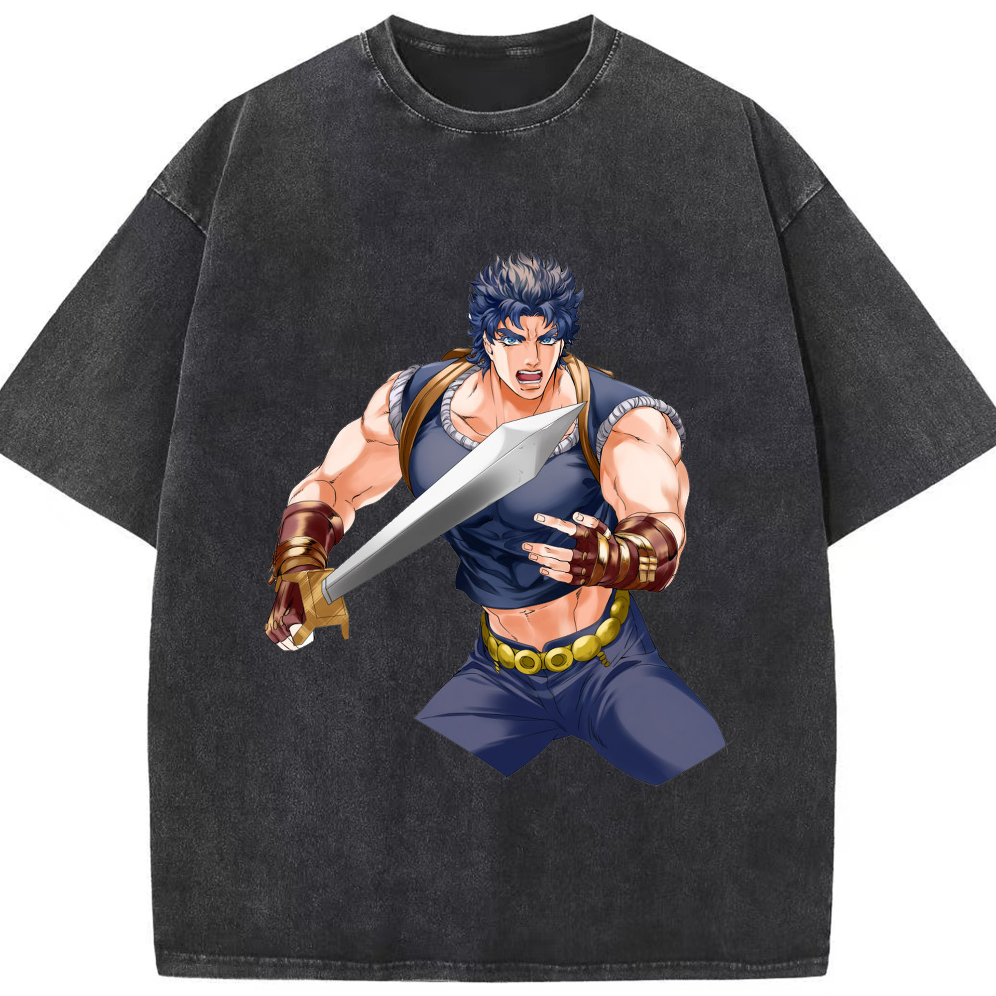 （画像用） ジョジョの奇妙な冒険 /ジョナサン?ジョースター JoJo's Bizarre Adventure Jonathan Joestar 綿100% ヴィンテージ風 半袖Tシャツ（フロントプリント）