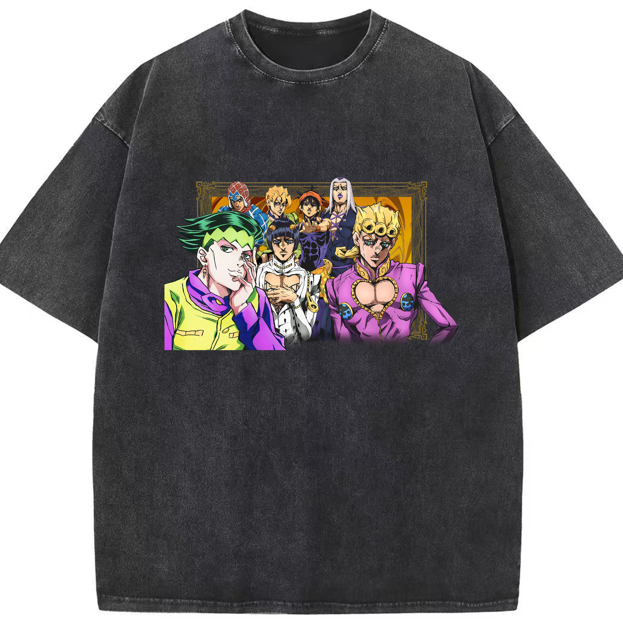 （画像用） ジョジョの奇妙な冒険 ジョルノ?ジョバァーナ JoJo's Bizarre Adventure Giorno Giovanna 綿100% ヴィンテージ風 半袖Tシャツ（フロントプリント）