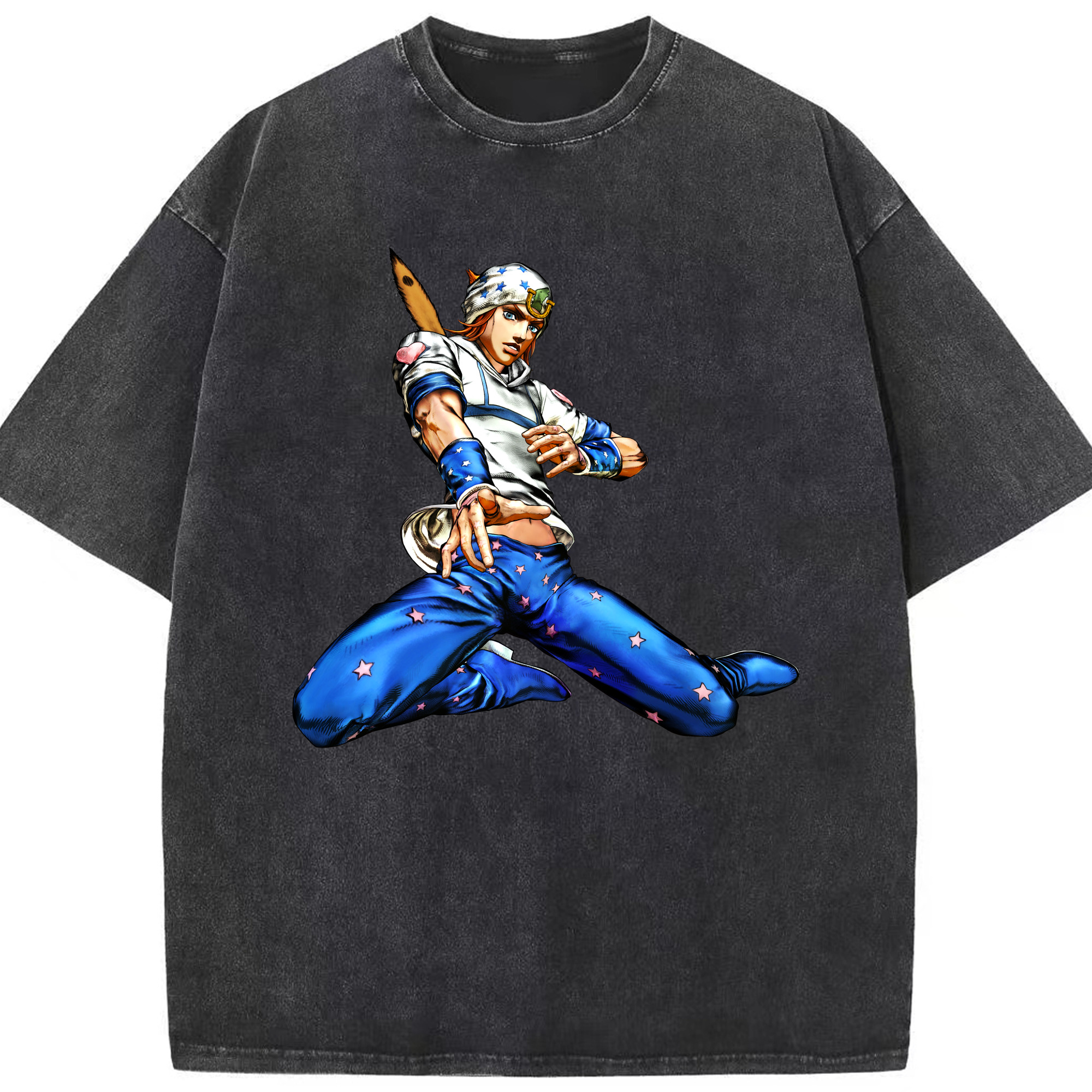 （画像用） ジョジョの奇妙な冒険 ジョナサン?ジョースター JoJo's Bizarre Adventure Jonathan Joestar 綿100% ヴィンテージ風 半袖Tシャツ（フロントプリント）