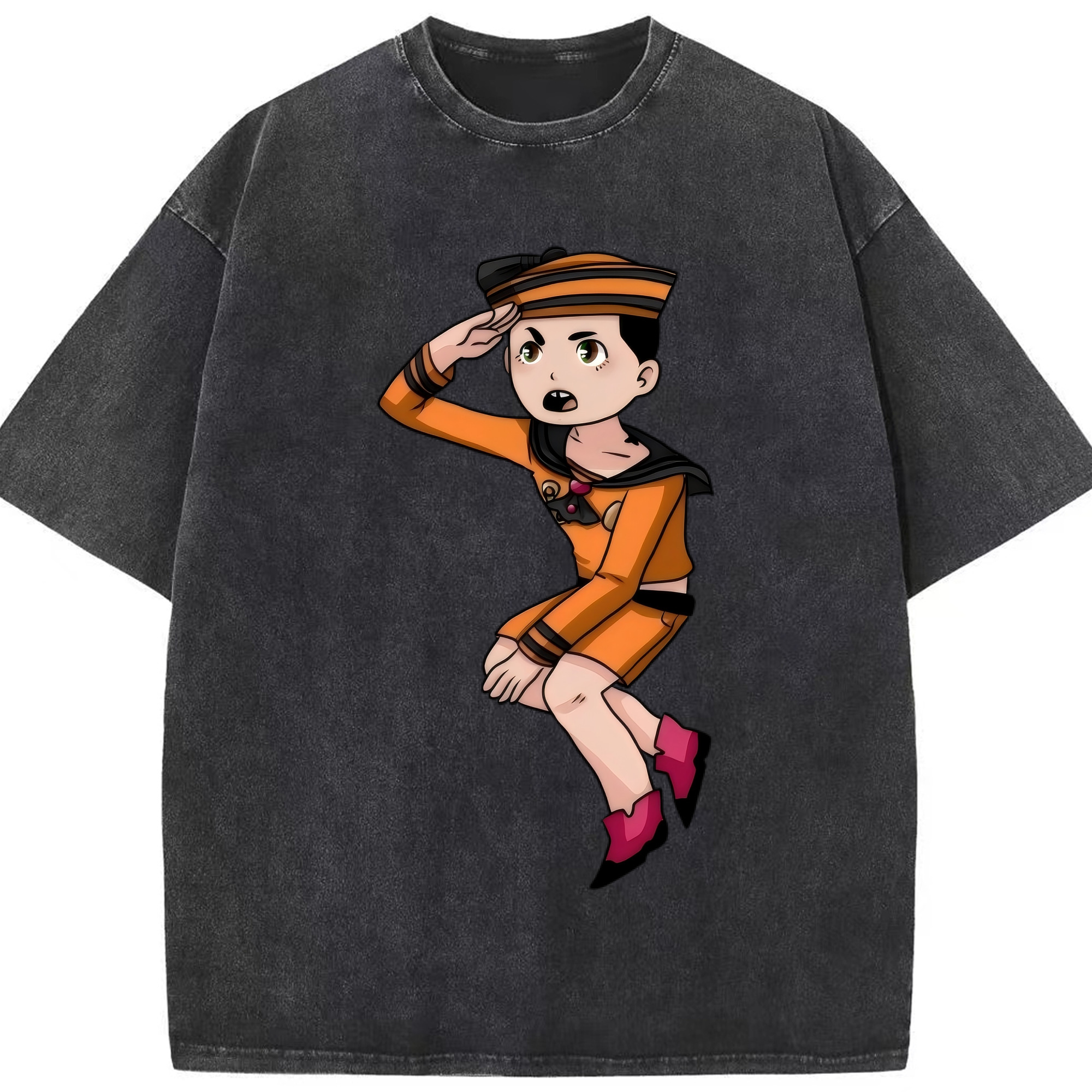 （画像用） ジョジョの奇妙な冒険 東方定助 JoJo's Bizarre Adventure Higashikata Josuke 綿100% ヴィンテージ風 半袖Tシャツ（フロントプリント）