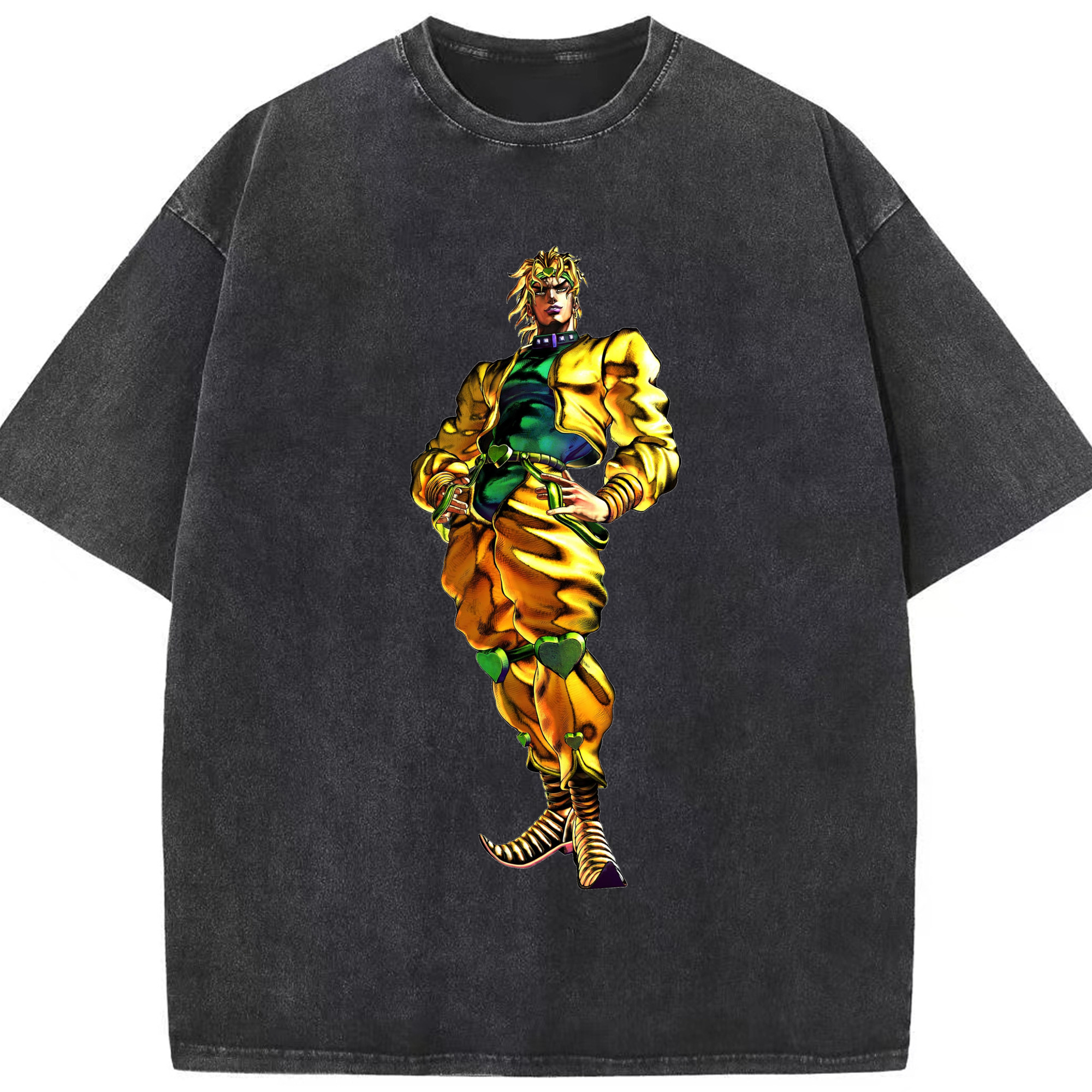 （画像用） ジョジョの奇妙な冒険 ディオ?ブランドー JoJo's Bizarre Adventure Dio Brando 綿100% ヴィンテージ風 半袖Tシャツ（フロントプリント）