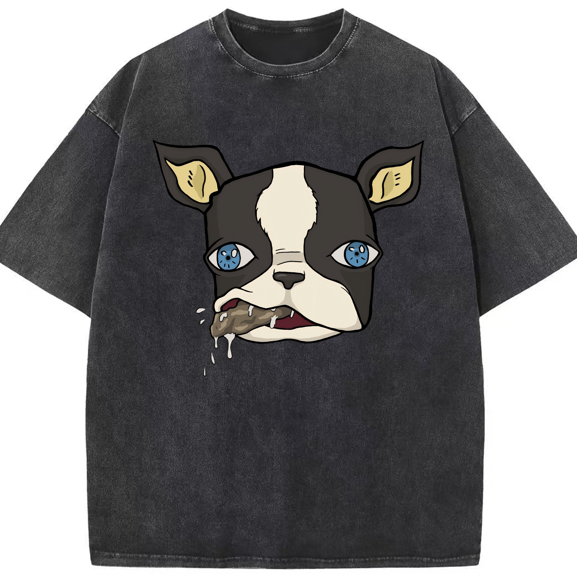 （画像用） ジョジョの奇妙な冒険 イギー JoJo's Bizarre Adventure Iggy 綿100% ヴィンテージ風 半袖Tシャツ（フロントプリント）