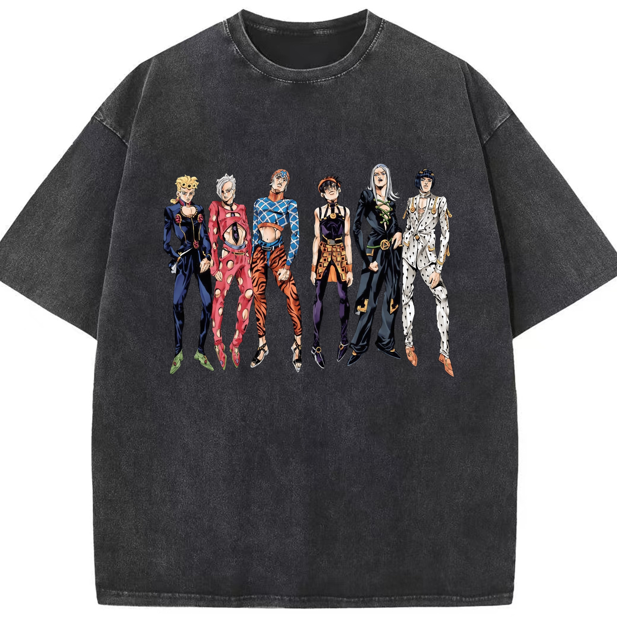 （画像用） ジョジョの奇妙な冒険 JoJo's Bizarre Adventure 綿100% ヴィンテージ風 半袖Tシャツ（フロントプリント）