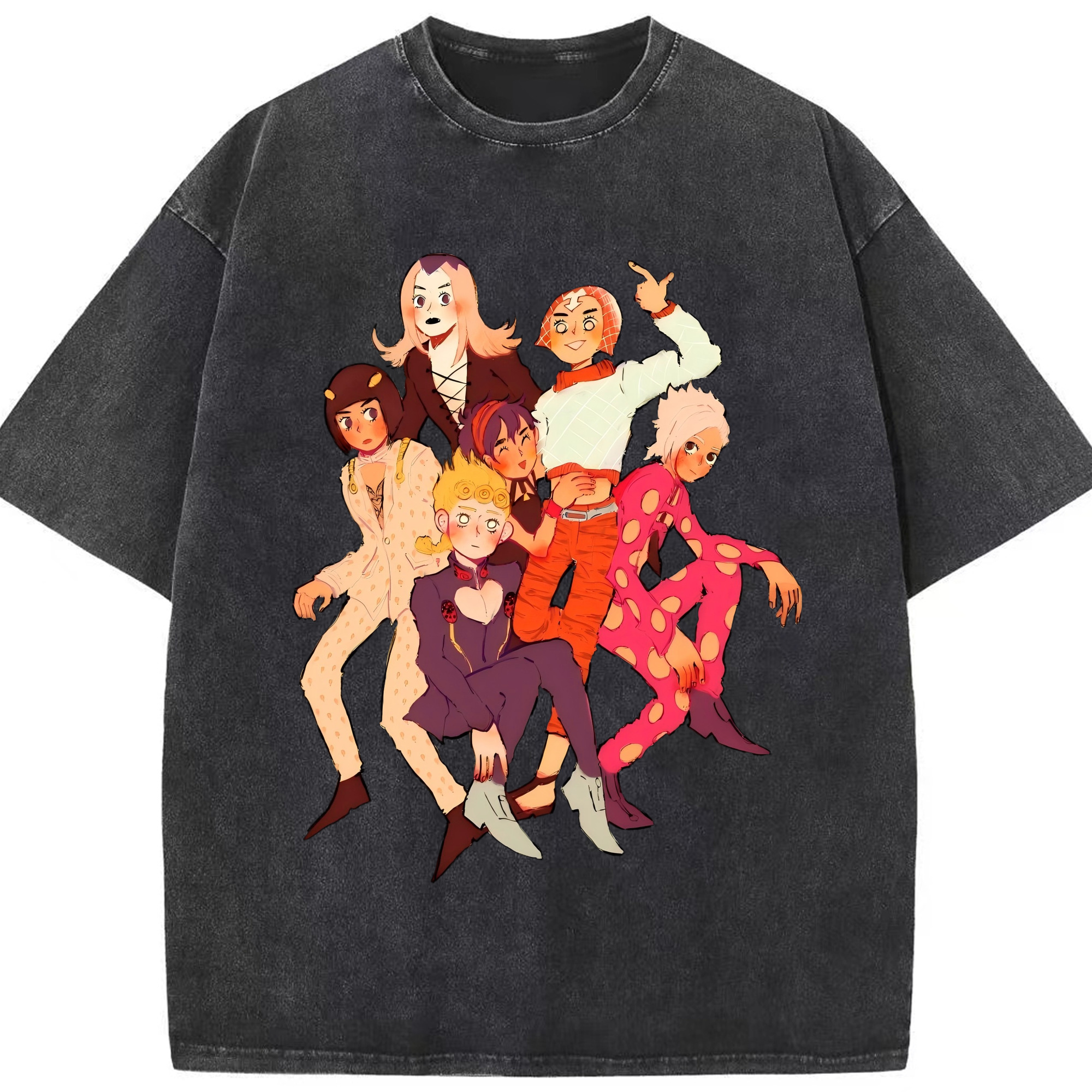 （画像用） ジョジョの奇妙な冒険 JoJo's Bizarre Adventure 綿100% ヴィンテージ風 半袖Tシャツ（フロントプリント）