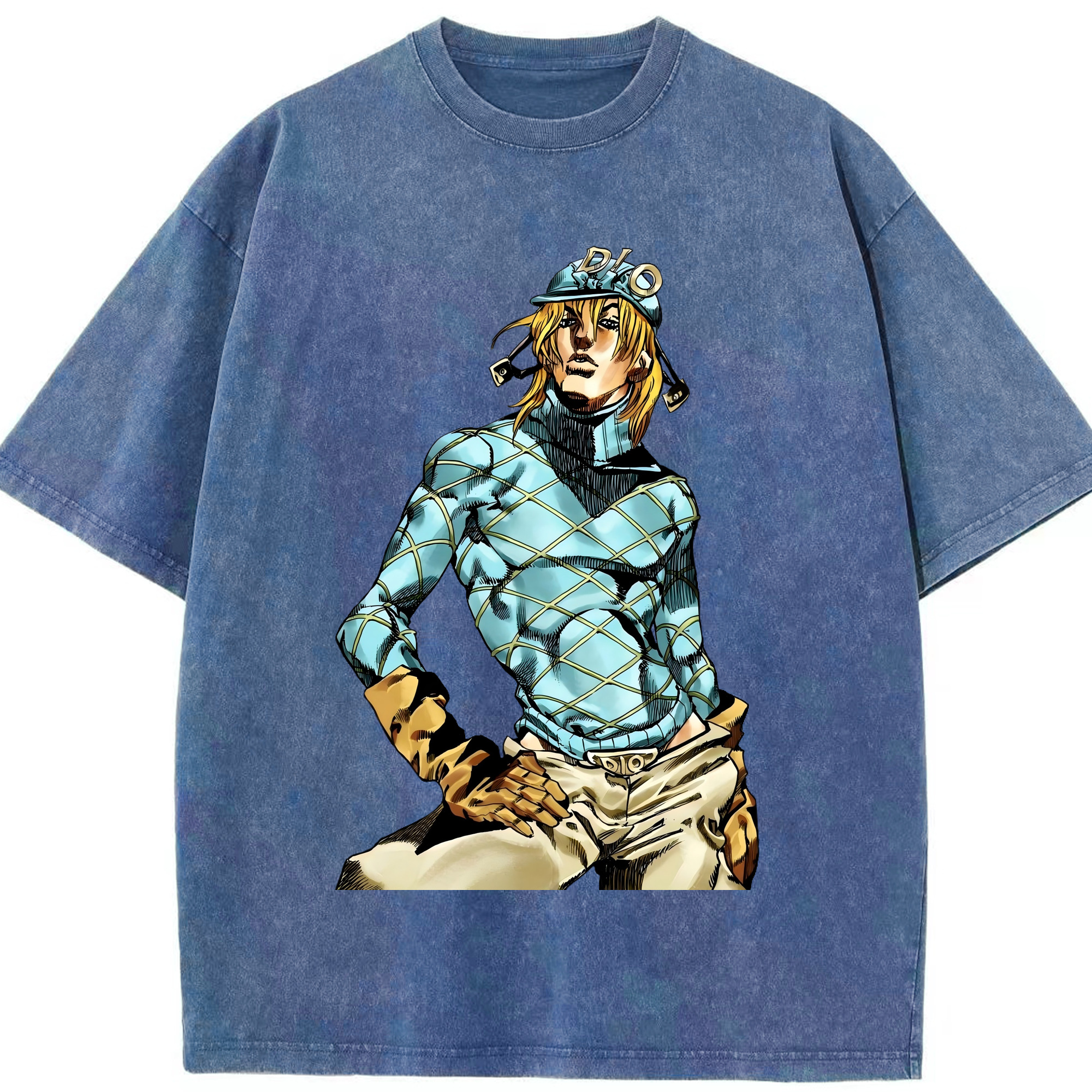 （画像用） ジョジョの奇妙な冒険 ディオ?ブランドー JoJo's Bizarre Adventure Dio Brando 綿100% ヴィンテージ風 半袖Tシャツ（フロントプリント）