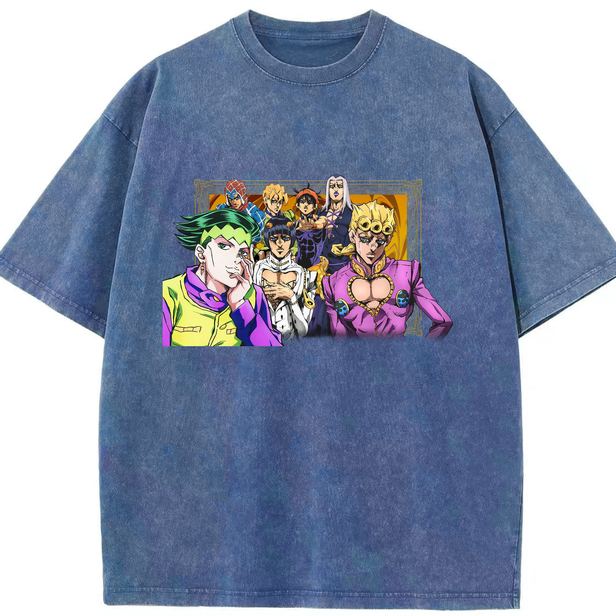 （画像用） ジョジョの奇妙な冒険 ジョルノ?ジョバァーナ JoJo's Bizarre Adventure Giorno Giovanna 綿100% ヴィンテージ風 半袖Tシャツ（フロントプリント）