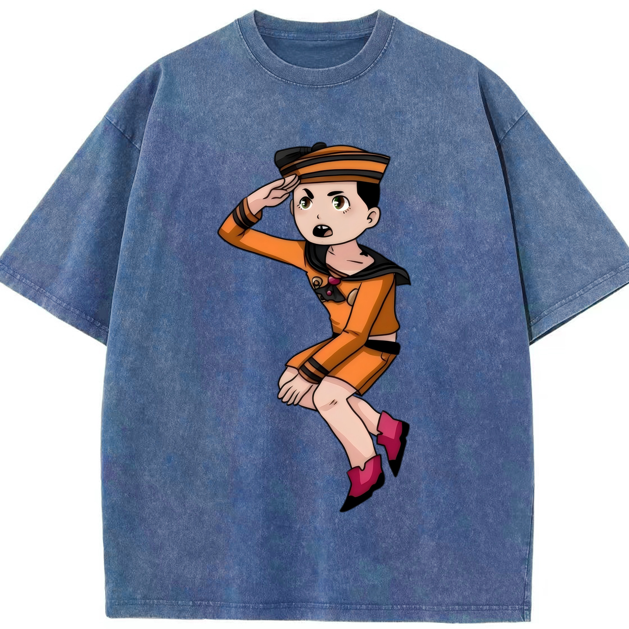 （画像用） ジョジョの奇妙な冒険 東方定助 JoJo's Bizarre Adventure Higashikata Josuke 綿100% ヴィンテージ風 半袖Tシャツ（フロントプリント）