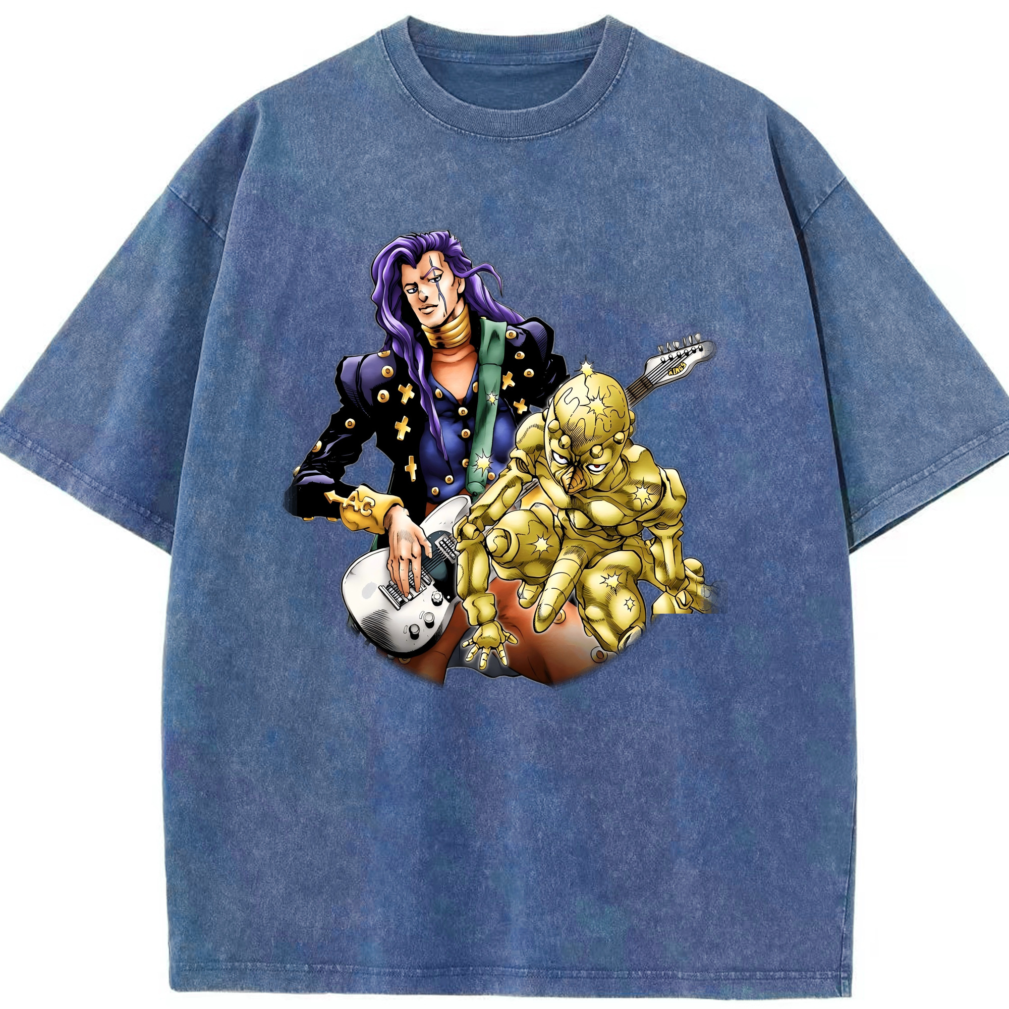 （画像用） ジョジョの奇妙な冒険 おといし あきら JoJo's Bizarre Adventure Akira Otoishi 綿100% ヴィンテージ風 半袖Tシャツ（フロントプリント）