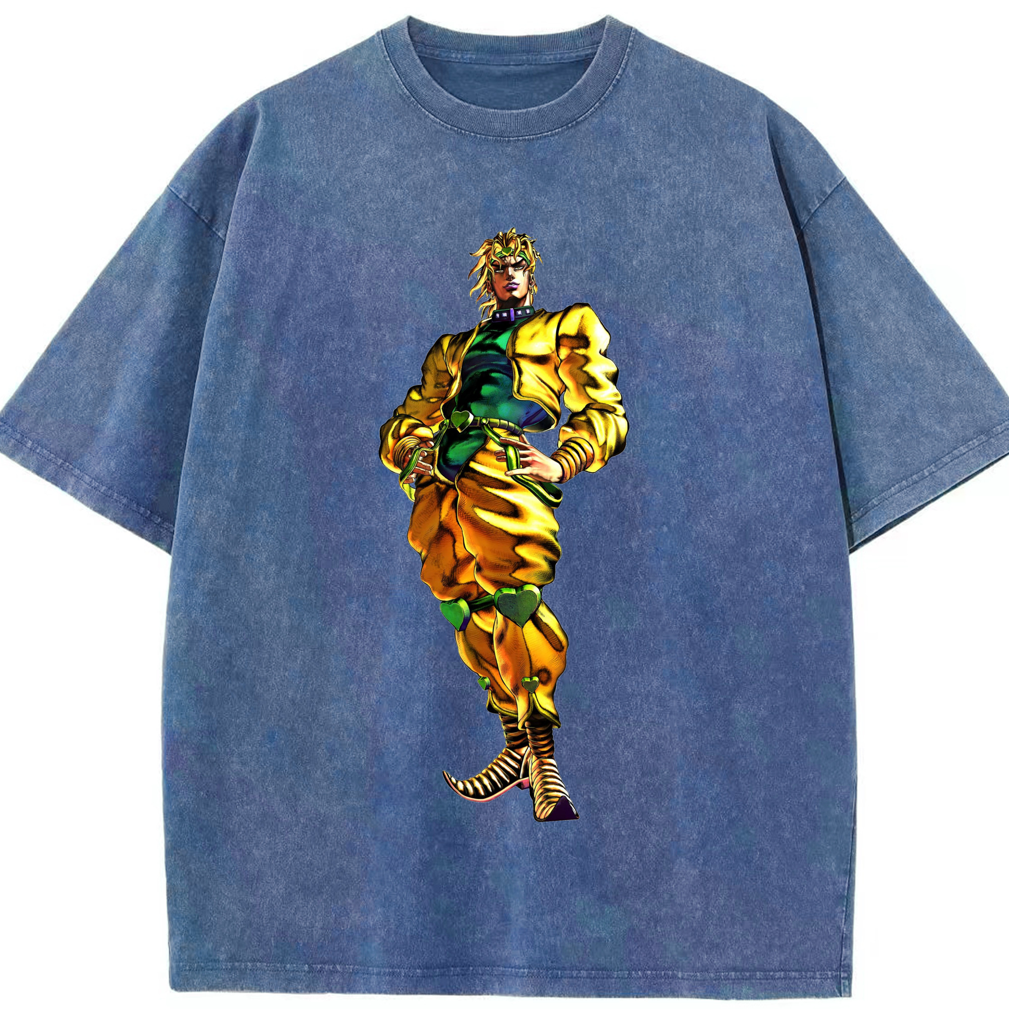 （画像用） ジョジョの奇妙な冒険 ディオ?ブランドー JoJo's Bizarre Adventure Dio Brando 綿100% ヴィンテージ風 半袖Tシャツ（フロントプリント）