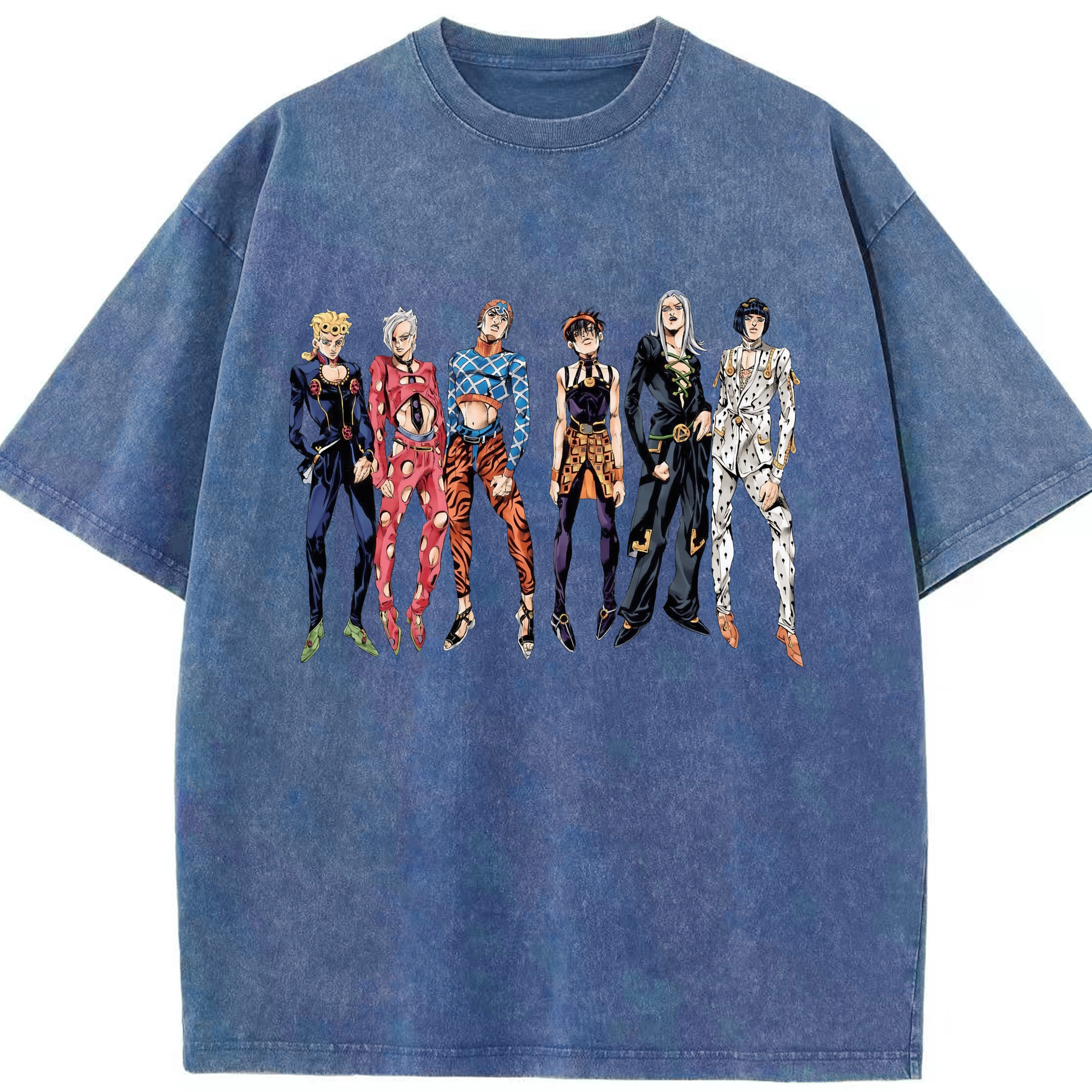 （画像用） ジョジョの奇妙な冒険 JoJo's Bizarre Adventure 綿100% ヴィンテージ風 半袖Tシャツ（フロントプリント）