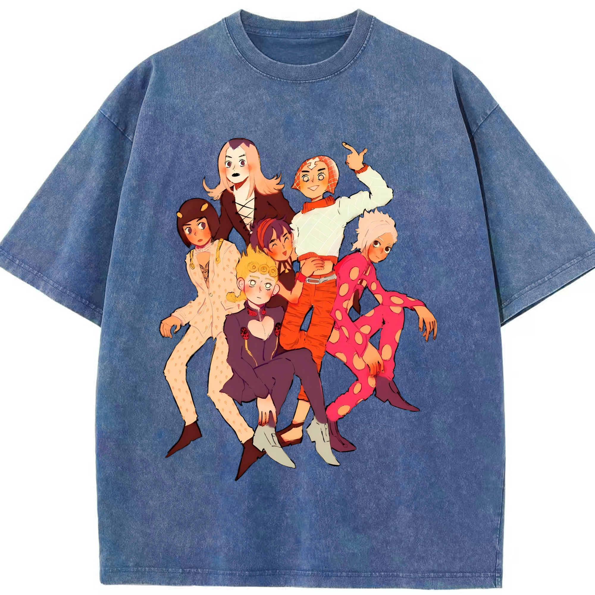 （画像用） ジョジョの奇妙な冒険 JoJo's Bizarre Adventure 綿100% ヴィンテージ風 半袖Tシャツ（フロントプリント）