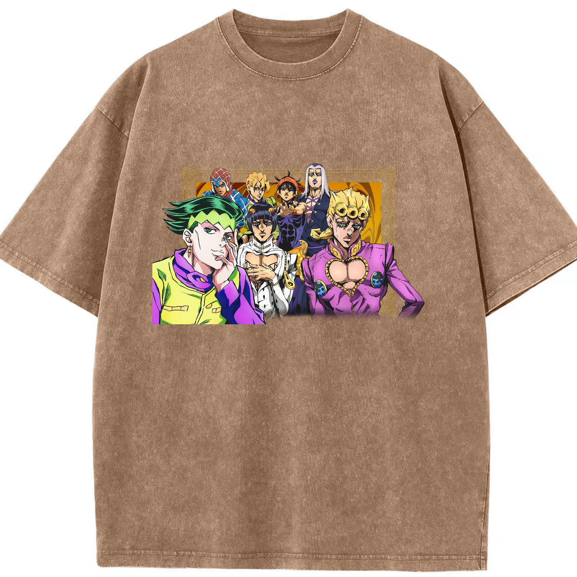 （画像用） ジョジョの奇妙な冒険 ジョルノ?ジョバァーナ JoJo's Bizarre Adventure Giorno Giovanna 綿100% ヴィンテージ風 半袖Tシャツ（フロントプリント）