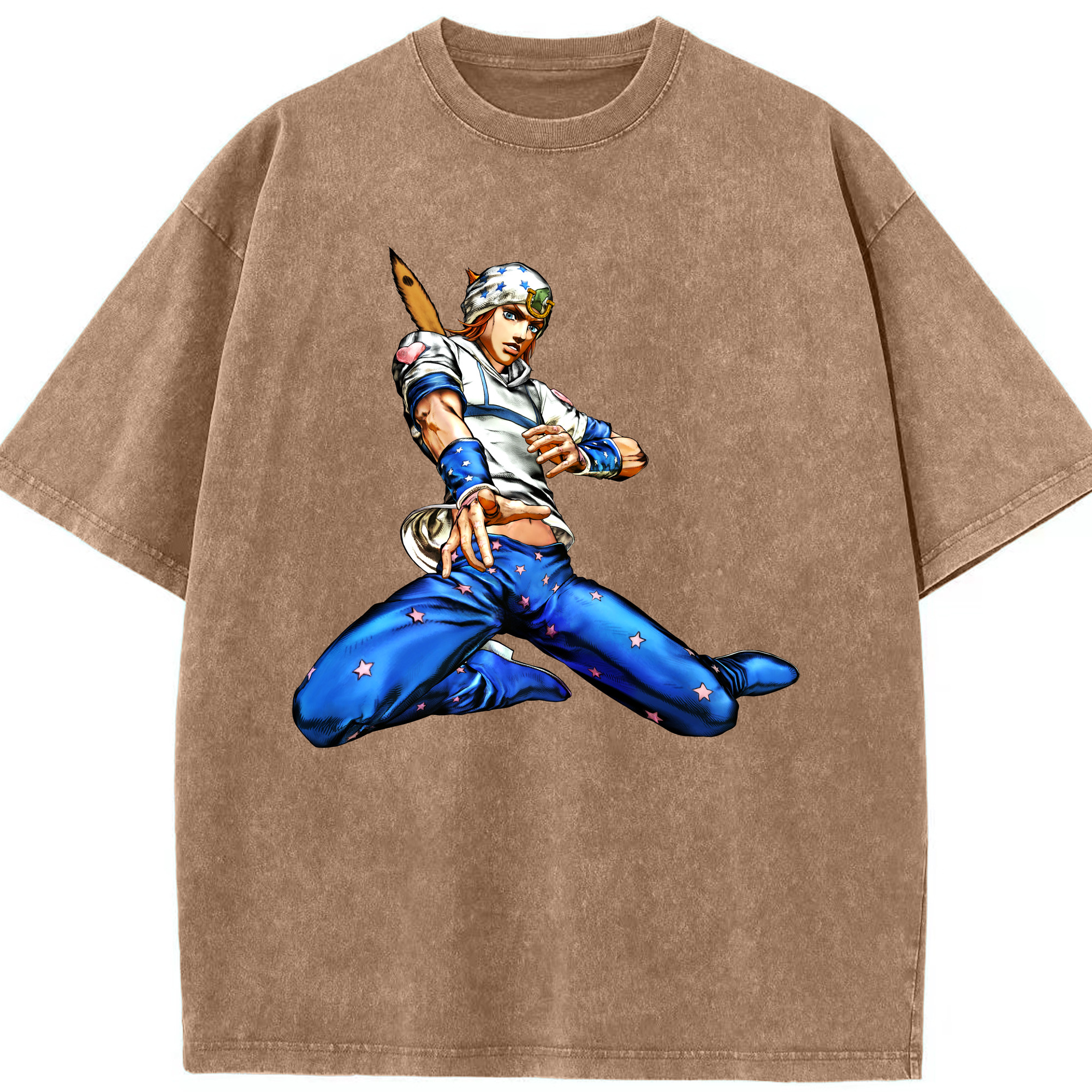 （画像用） ジョジョの奇妙な冒険 ジョナサン?ジョースター JoJo's Bizarre Adventure Jonathan Joestar 綿100% ヴィンテージ風 半袖Tシャツ（フロントプリント）