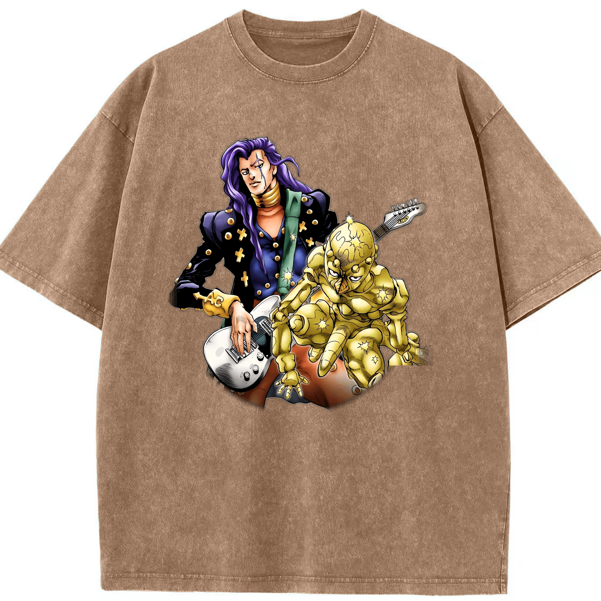 （画像用） ジョジョの奇妙な冒険 おといし あきら JoJo's Bizarre Adventure Akira Otoishi 綿100% ヴィンテージ風 半袖Tシャツ（フロントプリント）