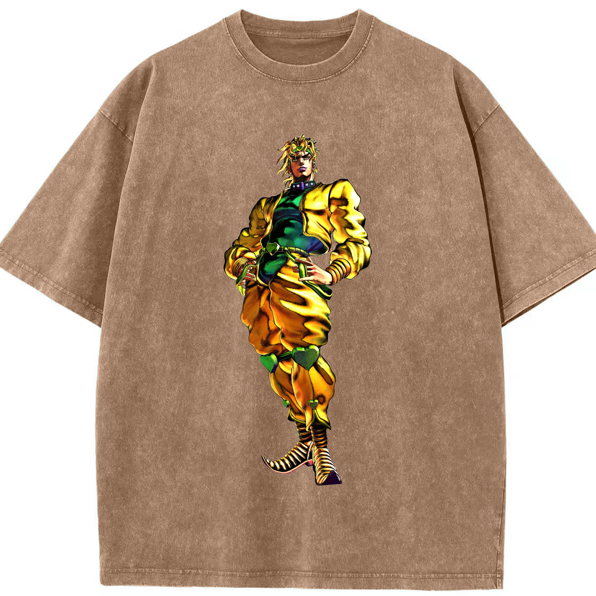 （画像用） ジョジョの奇妙な冒険 ディオ?ブランドー JoJo's Bizarre Adventure Dio Brando 綿100% ヴィンテージ風 半袖Tシャツ（フロントプリント）