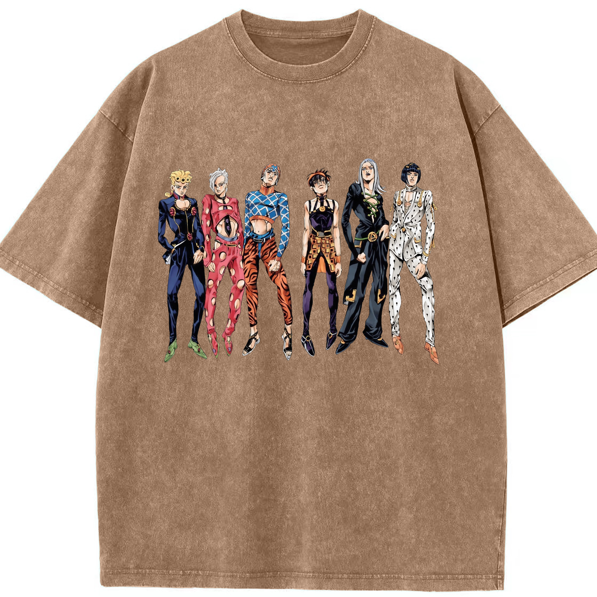 （画像用） ジョジョの奇妙な冒険 JoJo's Bizarre Adventure 綿100% ヴィンテージ風 半袖Tシャツ（フロントプリント）