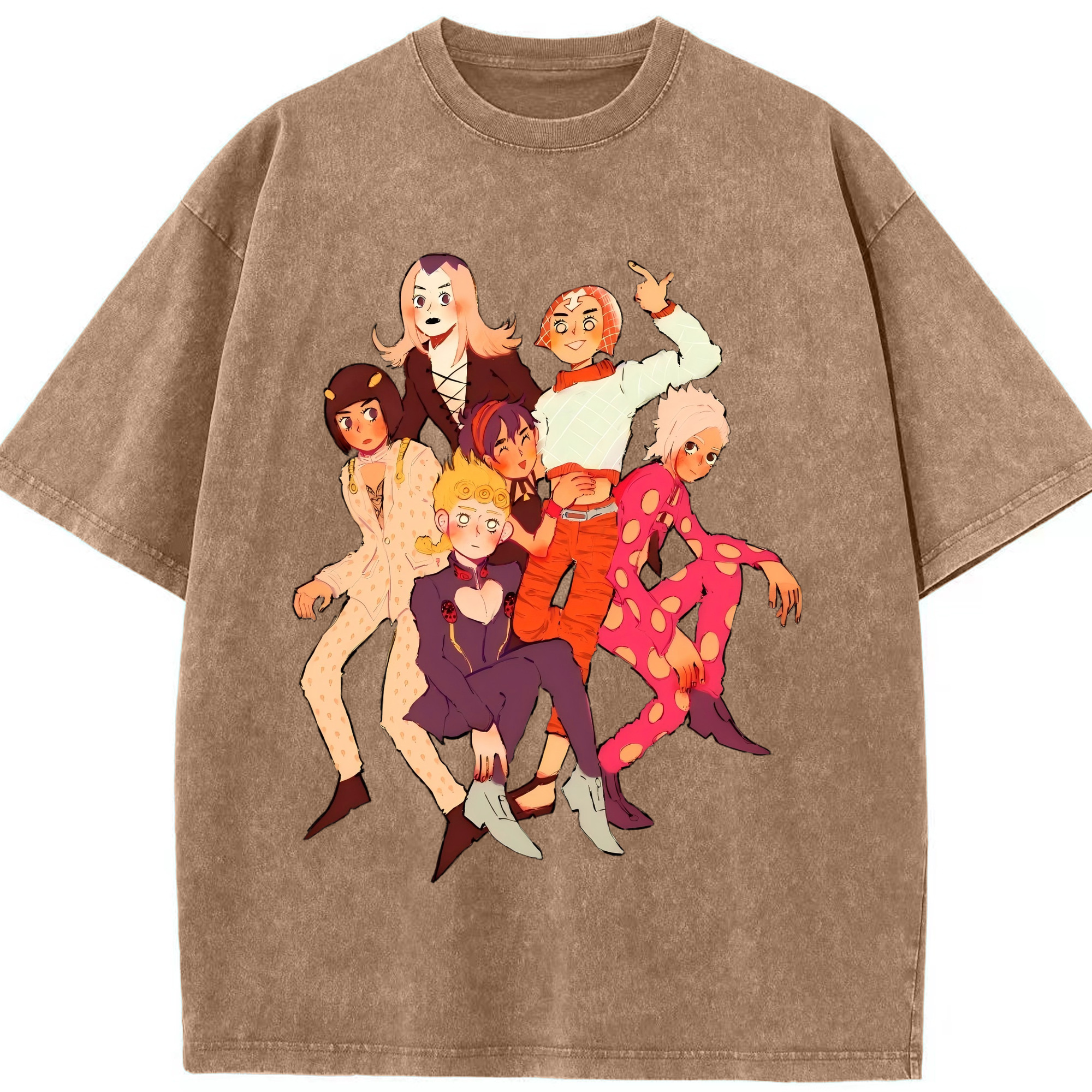 （画像用） ジョジョの奇妙な冒険 JoJo's Bizarre Adventure 綿100% ヴィンテージ風 半袖Tシャツ（フロントプリント）