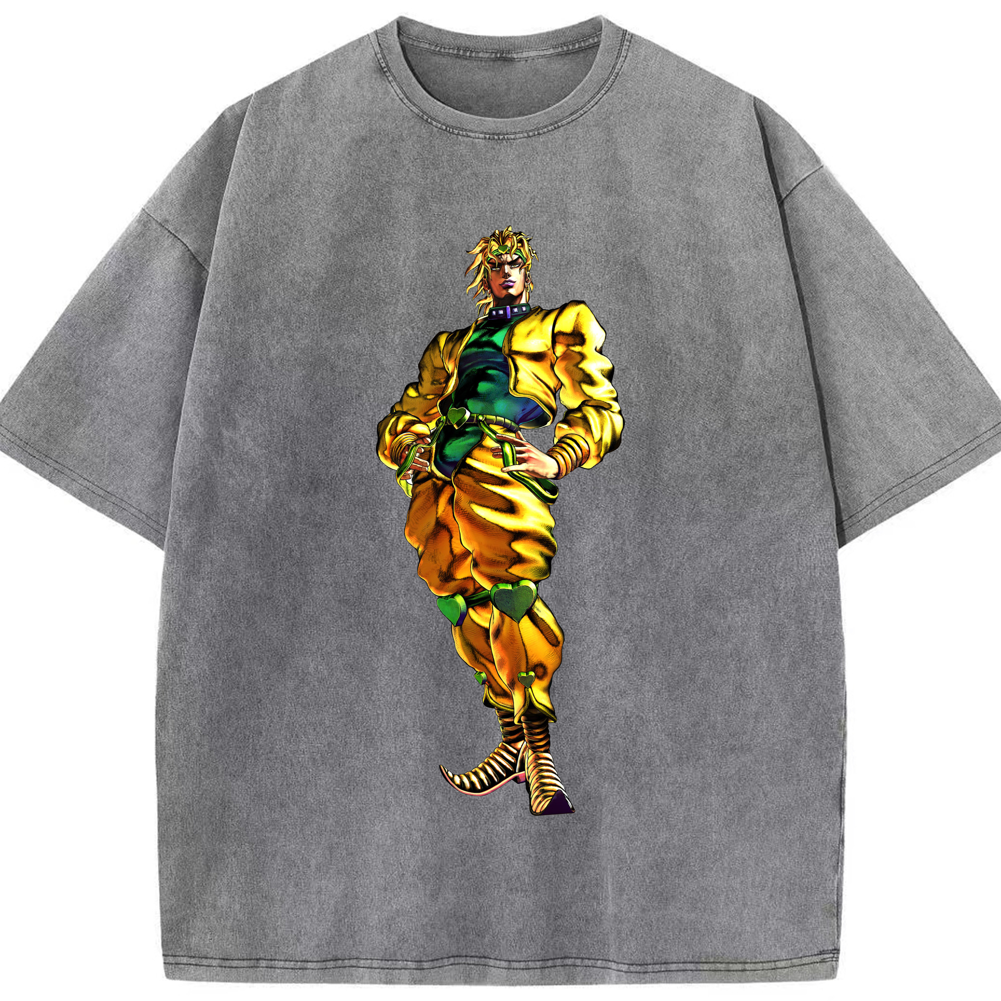 （画像用） ジョジョの奇妙な冒険 ディオ?ブランドー JoJo's Bizarre Adventure Dio Brando 綿100% ヴィンテージ風 半袖Tシャツ（フロントプリント）