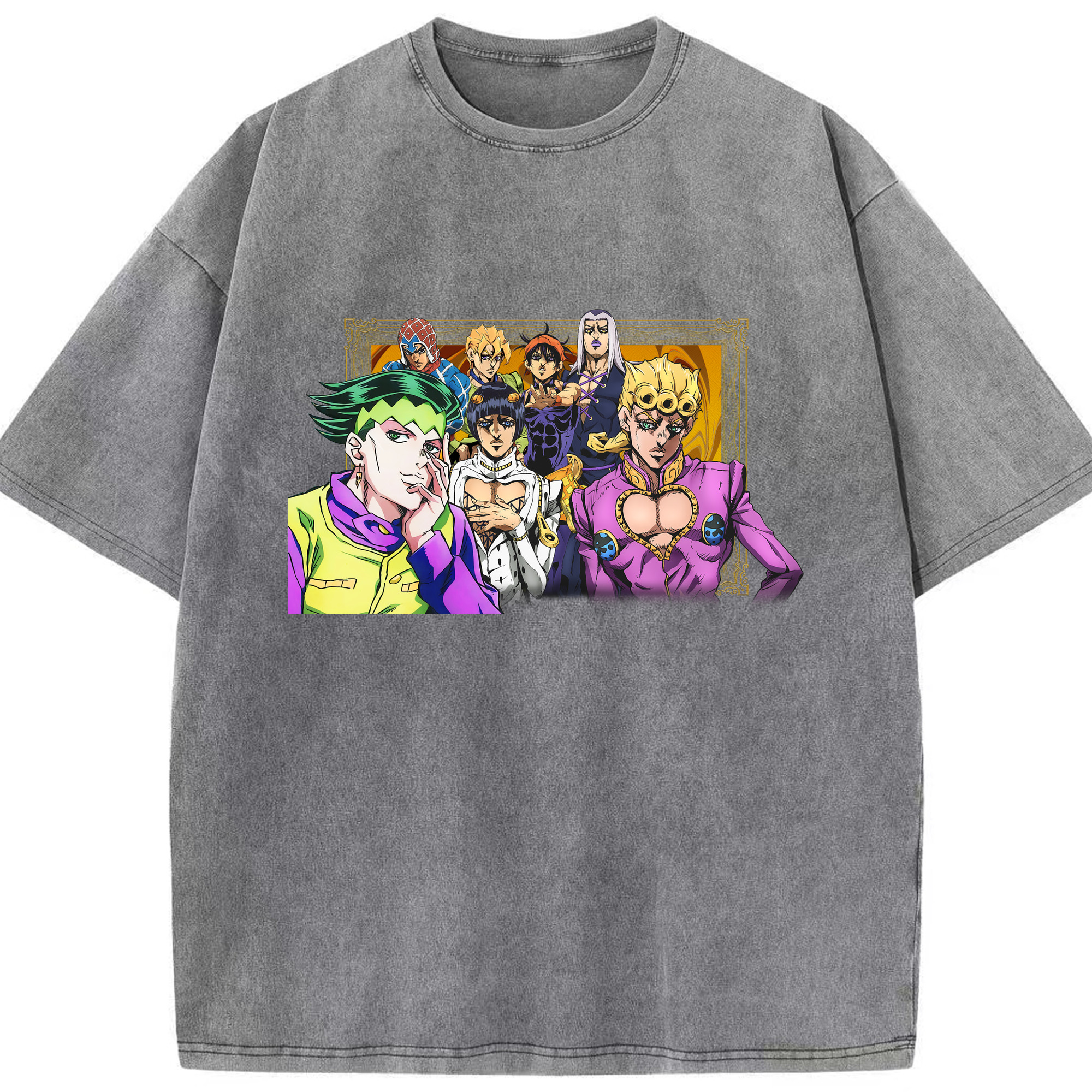 （画像用） ジョジョの奇妙な冒険 ジョルノ?ジョバァーナ JoJo's Bizarre Adventure Giorno Giovanna 綿100% ヴィンテージ風 半袖Tシャツ（フロントプリント）