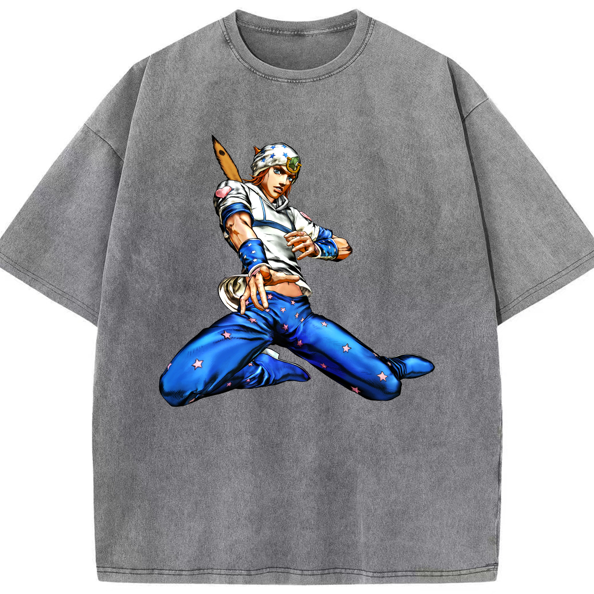 （画像用） ジョジョの奇妙な冒険 ジョナサン?ジョースター JoJo's Bizarre Adventure Jonathan Joestar 綿100% ヴィンテージ風 半袖Tシャツ（フロントプリント）