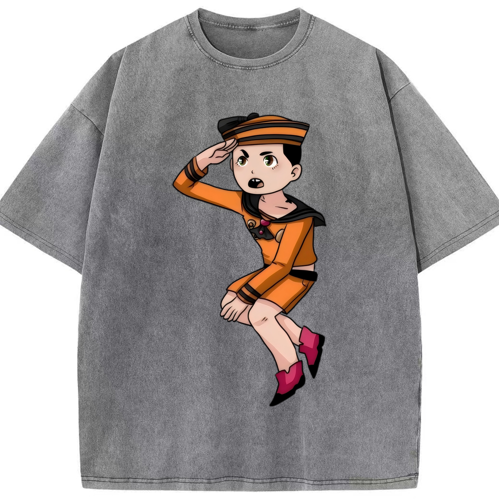 （画像用） ジョジョの奇妙な冒険 東方定助 JoJo's Bizarre Adventure Higashikata Josuke 綿100% ヴィンテージ風 半袖Tシャツ（フロントプリント）
