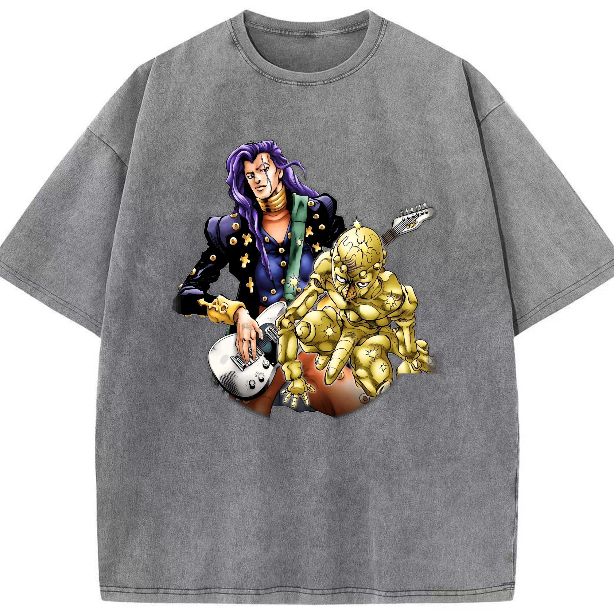 （画像用） ジョジョの奇妙な冒険 おといし あきら JoJo's Bizarre Adventure Akira Otoishi 綿100% ヴィンテージ風 半袖Tシャツ（フロントプリント）