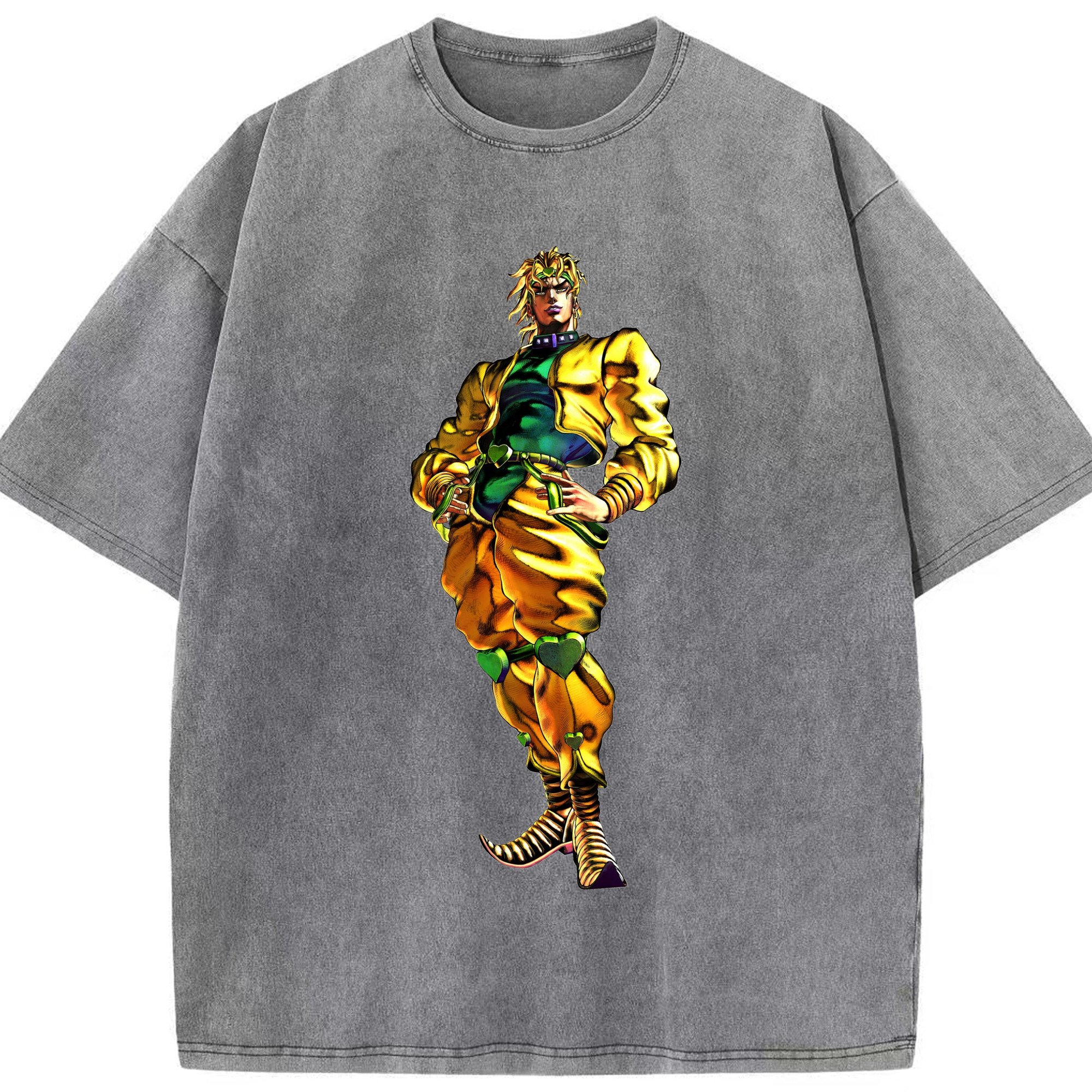 （画像用） ジョジョの奇妙な冒険 ディオ?ブランドー JoJo's Bizarre Adventure Dio Brando 綿100% ヴィンテージ風 半袖Tシャツ（フロントプリント）