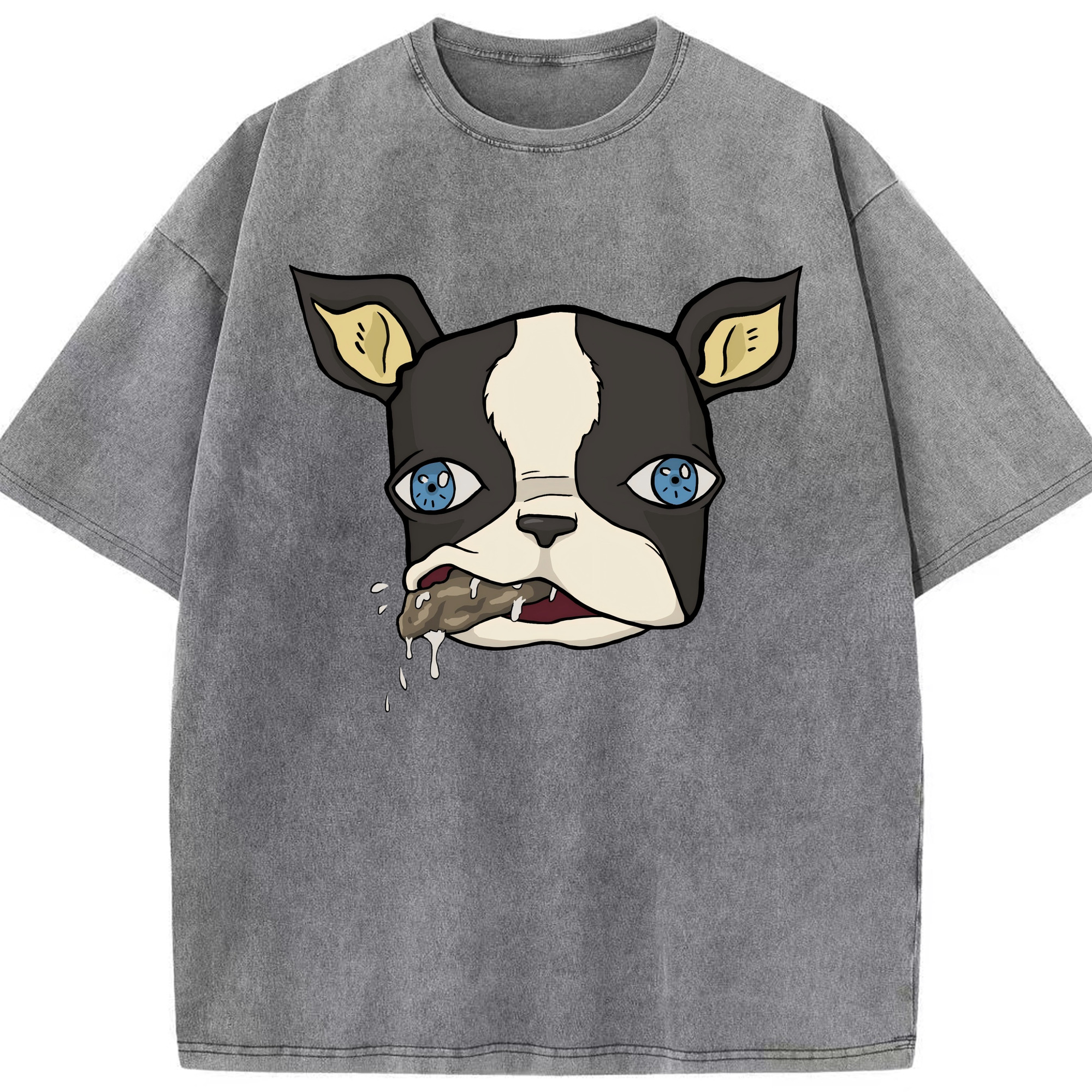 （画像用） ジョジョの奇妙な冒険 イギー JoJo's Bizarre Adventure Iggy 綿100% ヴィンテージ風 半袖Tシャツ（フロントプリント）