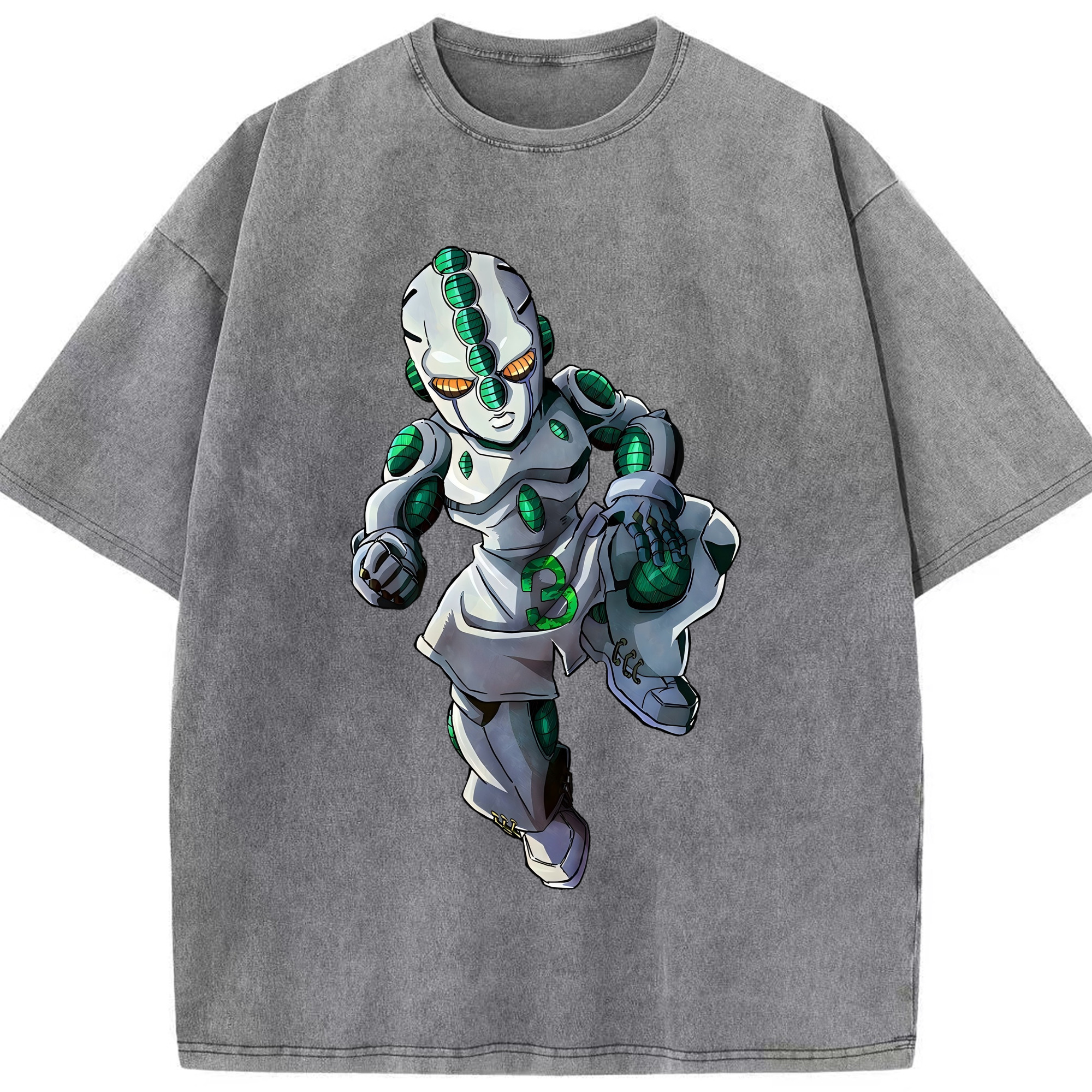 （画像用） ジョジョの奇妙な冒険 広瀨康一 JoJo's Bizarre Adventure Hirose Koichi 綿100% ヴィンテージ風 半袖Tシャツ（フロントプリント）