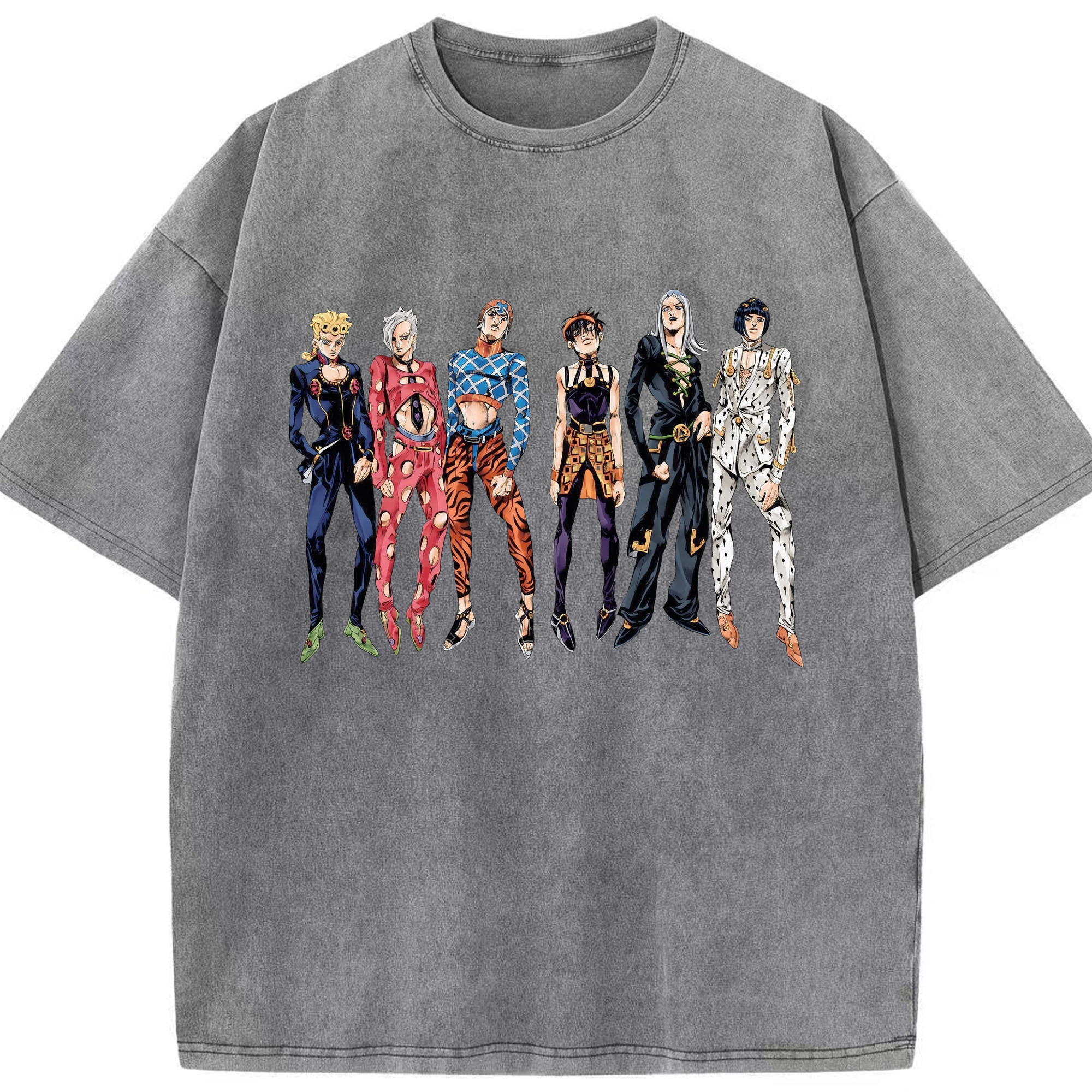 （画像用） ジョジョの奇妙な冒険 JoJo's Bizarre Adventure 綿100% ヴィンテージ風 半袖Tシャツ（フロントプリント）