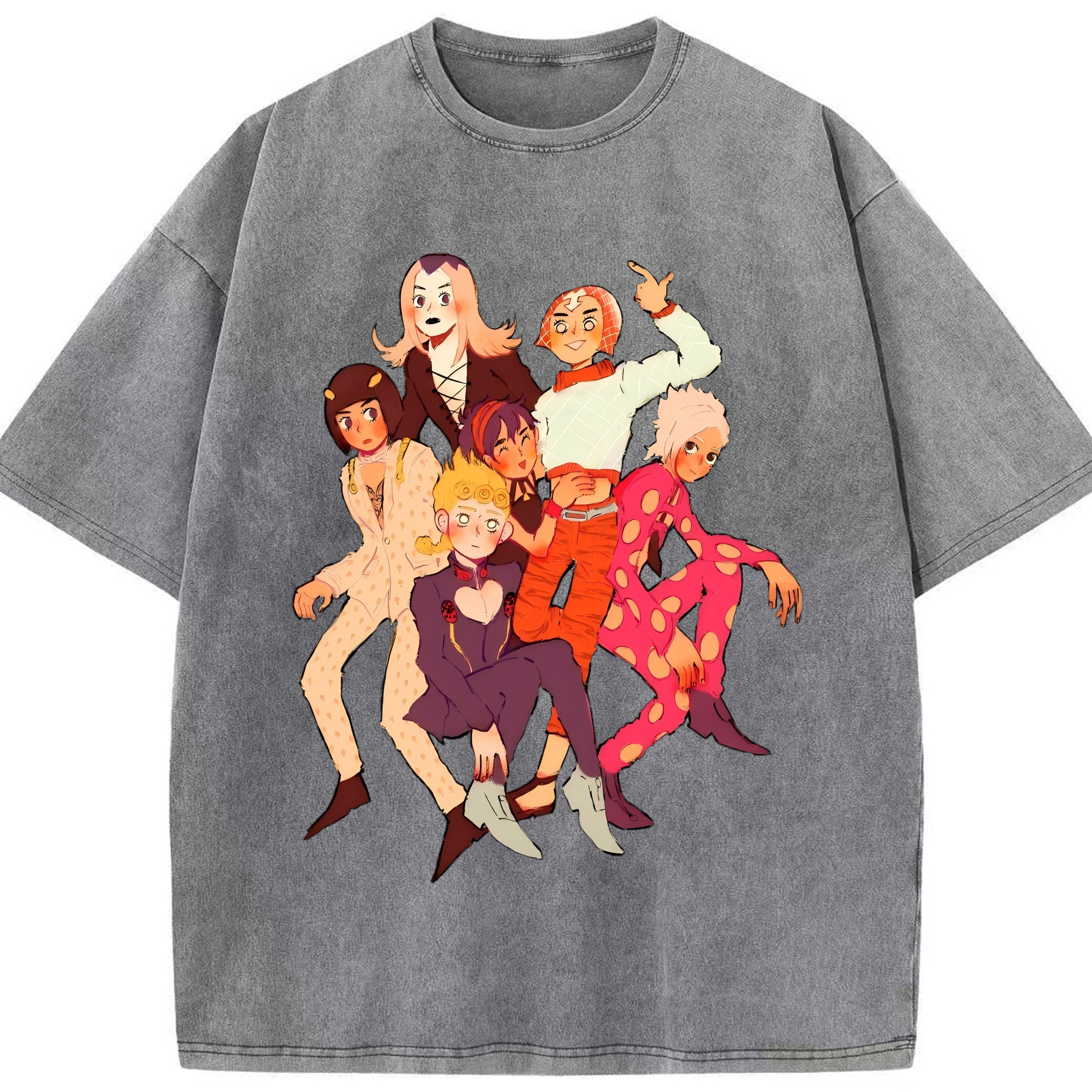 （画像用） ジョジョの奇妙な冒険 JoJo's Bizarre Adventure 綿100% ヴィンテージ風 半袖Tシャツ（フロントプリント）