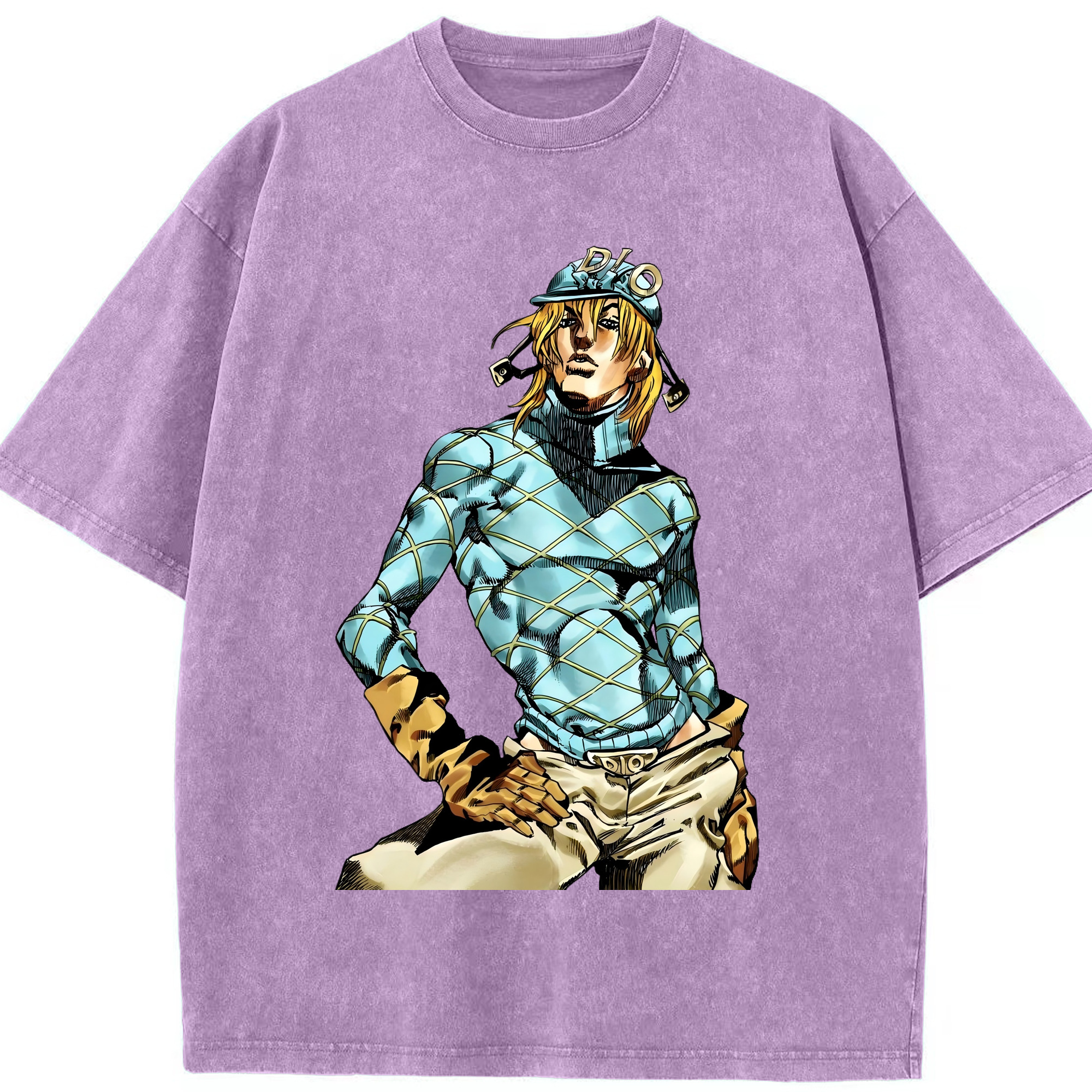 （画像用） ジョジョの奇妙な冒険 ディオ?ブランドー JoJo's Bizarre Adventure Dio Brando 綿100% ヴィンテージ風 半袖Tシャツ（フロントプリント）