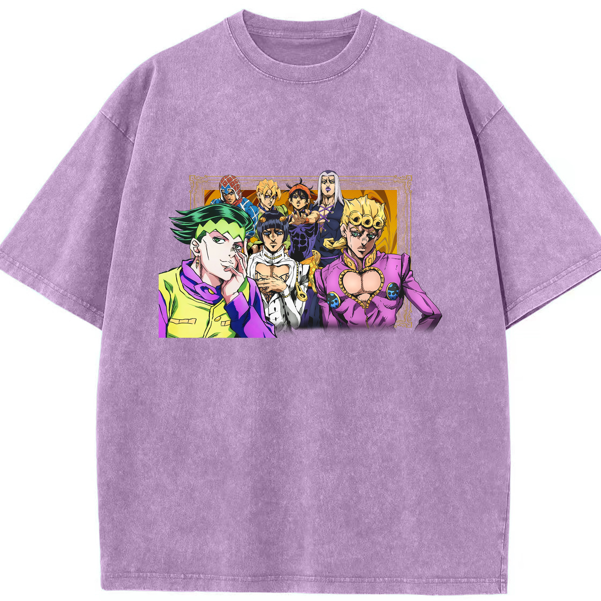 （画像用） ジョジョの奇妙な冒険 ジョルノ?ジョバァーナ JoJo's Bizarre Adventure Giorno Giovanna 綿100% ヴィンテージ風 半袖Tシャツ（フロントプリント）