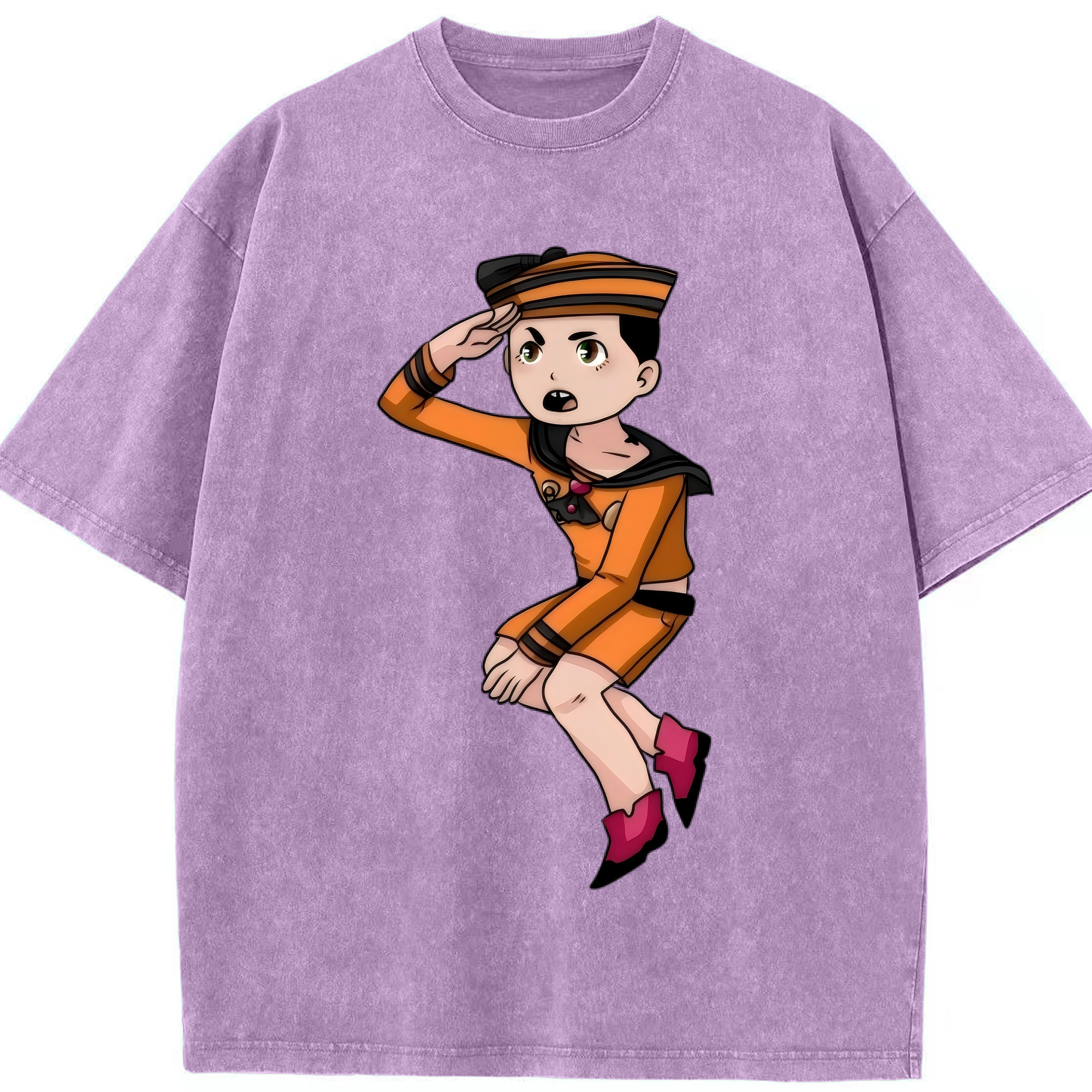 （画像用） ジョジョの奇妙な冒険 東方定助 JoJo's Bizarre Adventure Higashikata Josuke 綿100% ヴィンテージ風 半袖Tシャツ（フロントプリント）