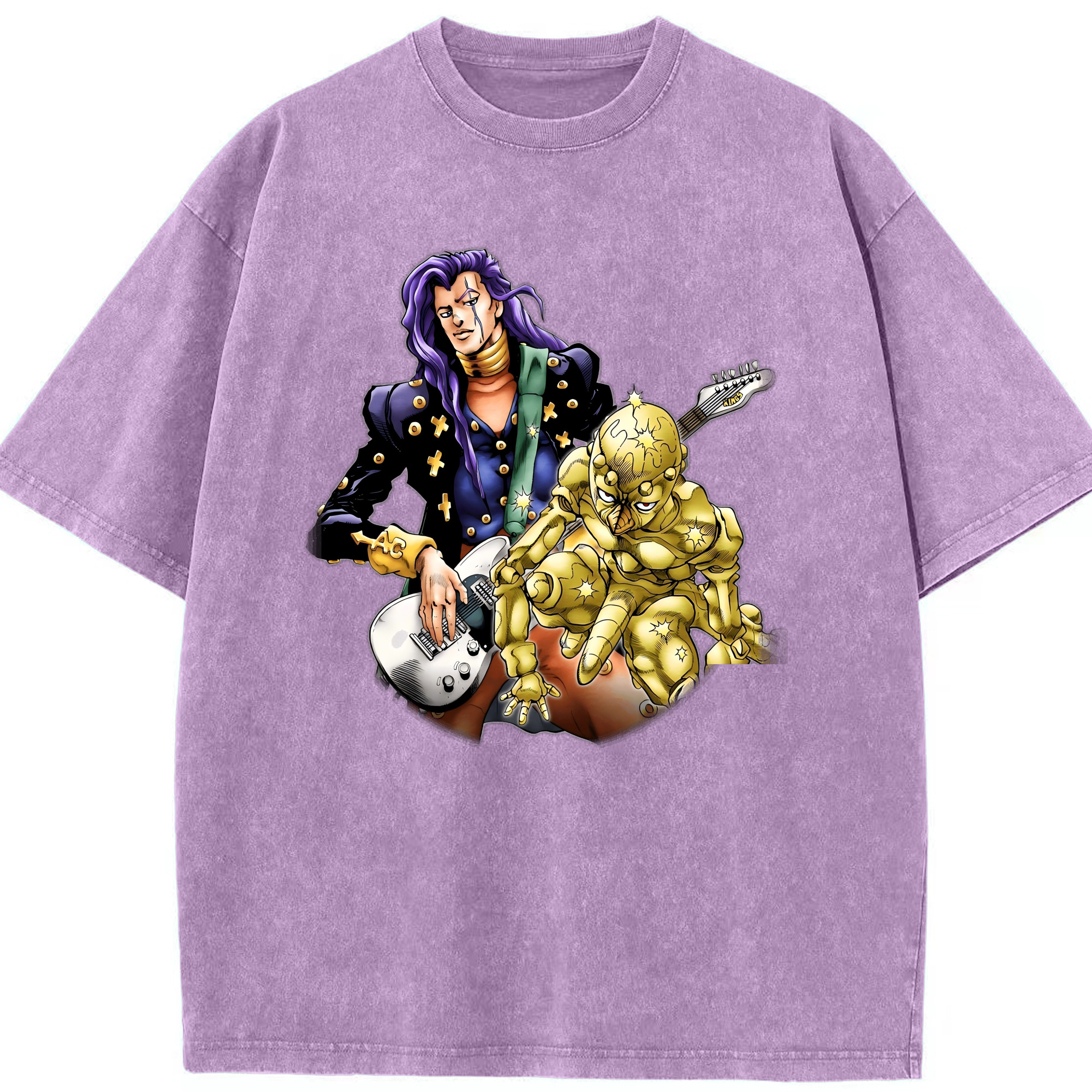 （画像用） ジョジョの奇妙な冒険 おといし あきら JoJo's Bizarre Adventure Akira Otoishi 綿100% ヴィンテージ風 半袖Tシャツ（フロントプリント）