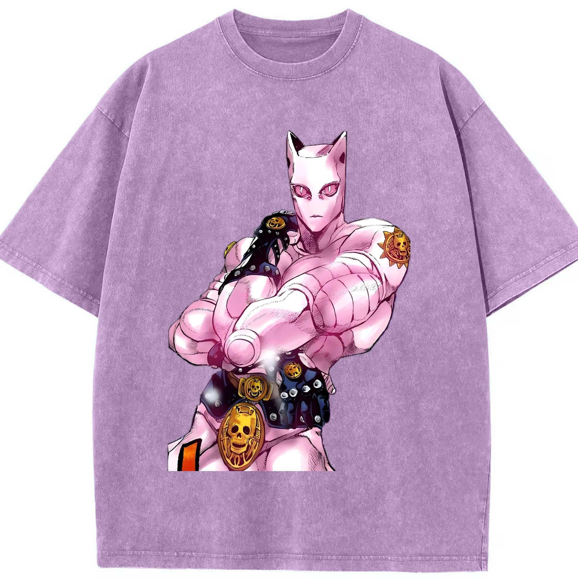 （画像用） ジョジョの奇妙な冒険 きら よしかげ JoJo's Bizarre Adventure Kira Yoshikage 綿100% ヴィンテージ風 半袖Tシャツ（フロントプリント）