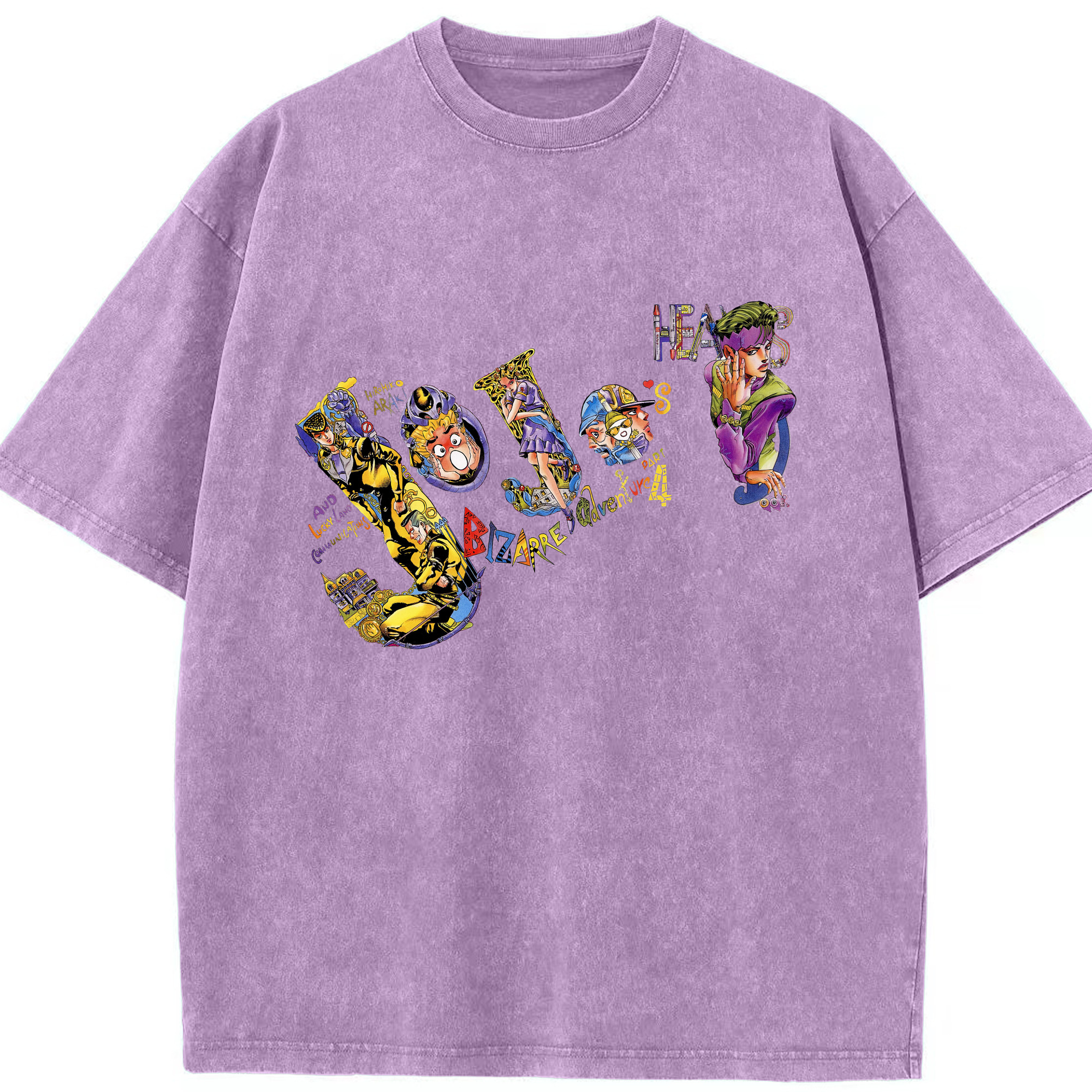 （画像用） ジョジョの奇妙な冒険 JoJo's Bizarre Adventure 綿100% ヴィンテージ風 半袖Tシャツ（フロントプリント）