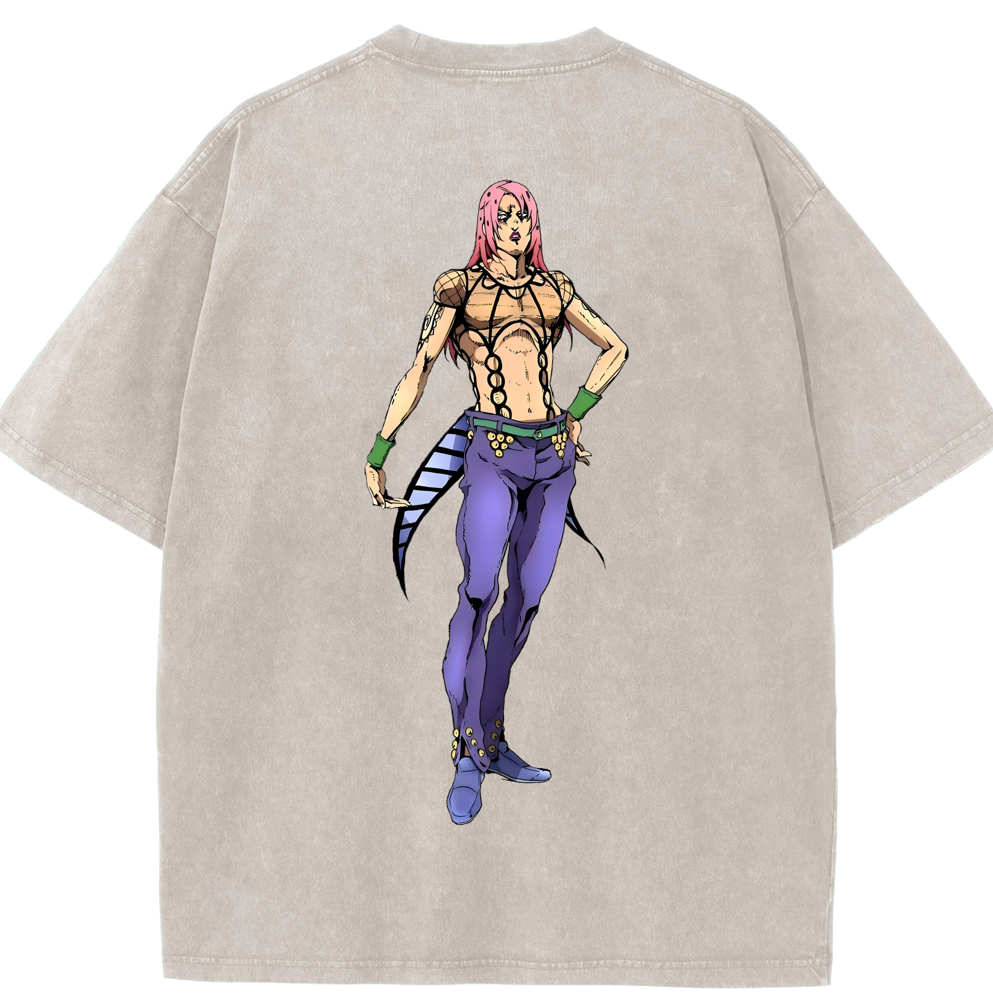 （画像用） ジョジョの奇妙な冒険 ビネガー?ドッピオ JoJo's Bizarre Adventure Vinegar Doppio 綿100% ヴィンテージ風 半袖Tシャツ（背面プリント）