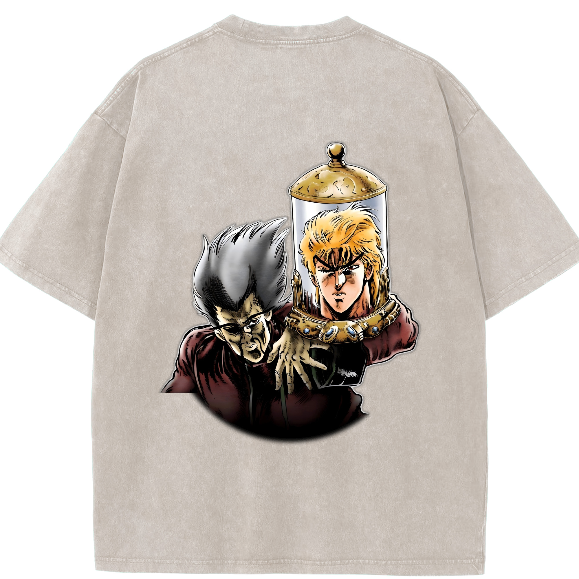 （画像用） ジョジョの奇妙な冒険 ディオ?ブランドー JoJo's Bizarre Adventure Dio Brando 綿100% ヴィンテージ風 半袖Tシャツ（背面プリント）