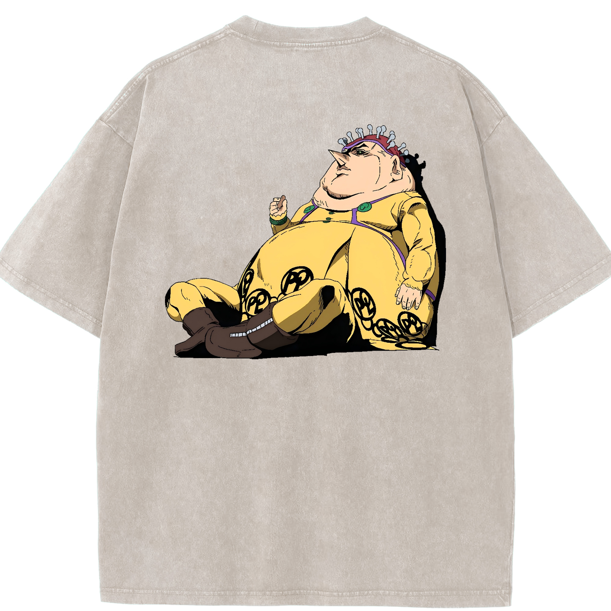 （画像用） ジョジョの奇妙な冒険 ポルポ JoJo's Bizarre Adventure Polpo 綿100% ヴィンテージ風 半袖Tシャツ（背面プリント）