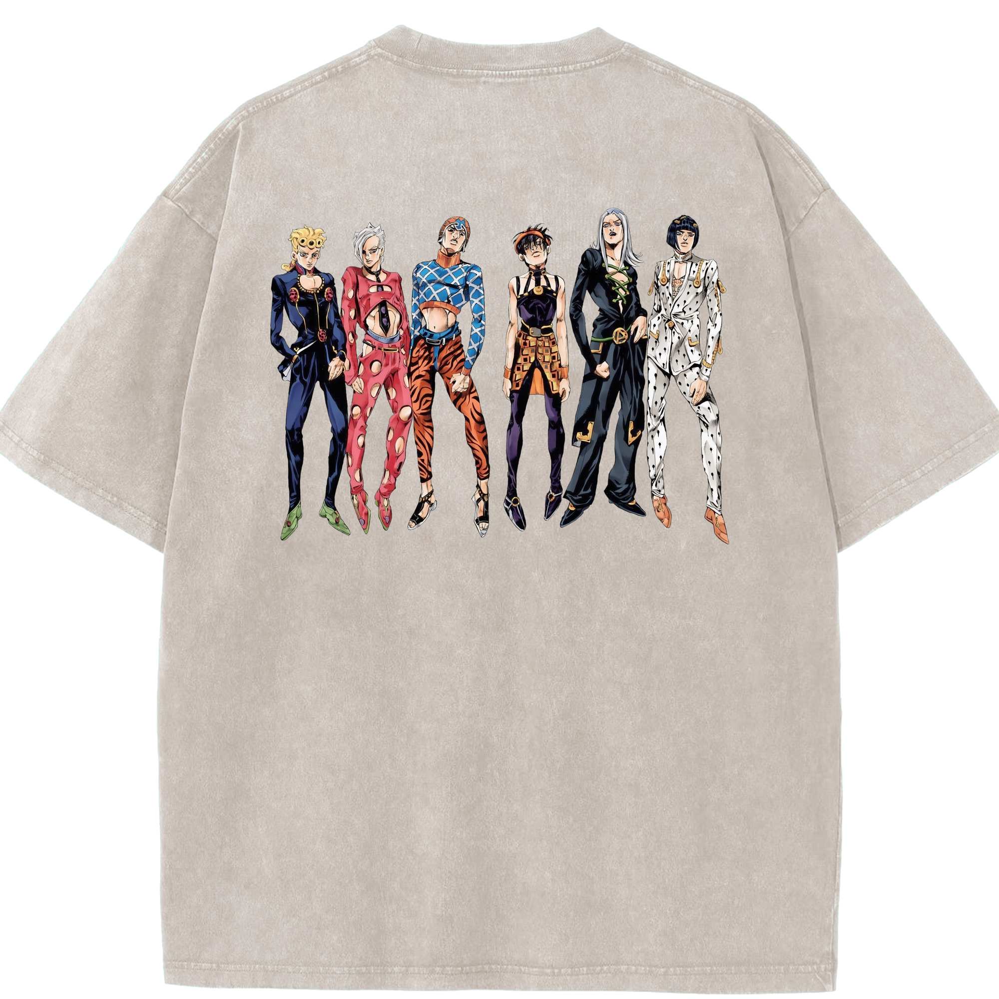 （画像用） ジョジョの奇妙な冒険 JoJo's Bizarre Adventure 綿100% ヴィンテージ風 半袖Tシャツ（背面プリント）