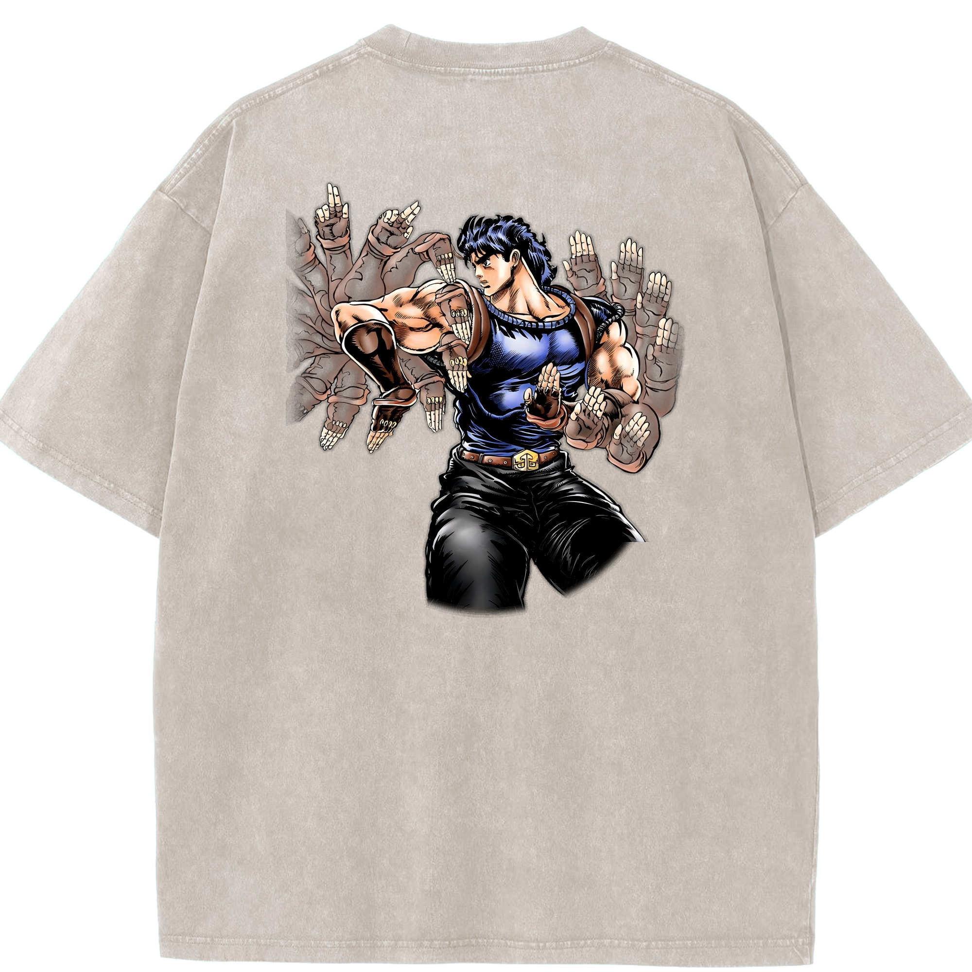 （画像用） ジョジョの奇妙な冒険 /ジョナサン?ジョースター JoJo's Bizarre Adventure Jonathan Joestar 綿100% ヴィンテージ風 半袖Tシャツ（背面プリント）