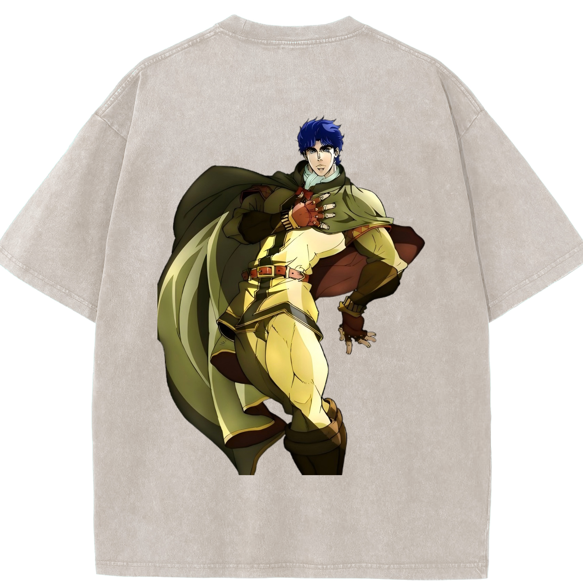（画像用） ジョジョの奇妙な冒険 /ジョナサン?ジョースター JoJo's Bizarre Adventure Jonathan Joestar 綿100% ヴィンテージ風 半袖Tシャツ（背面プリント）